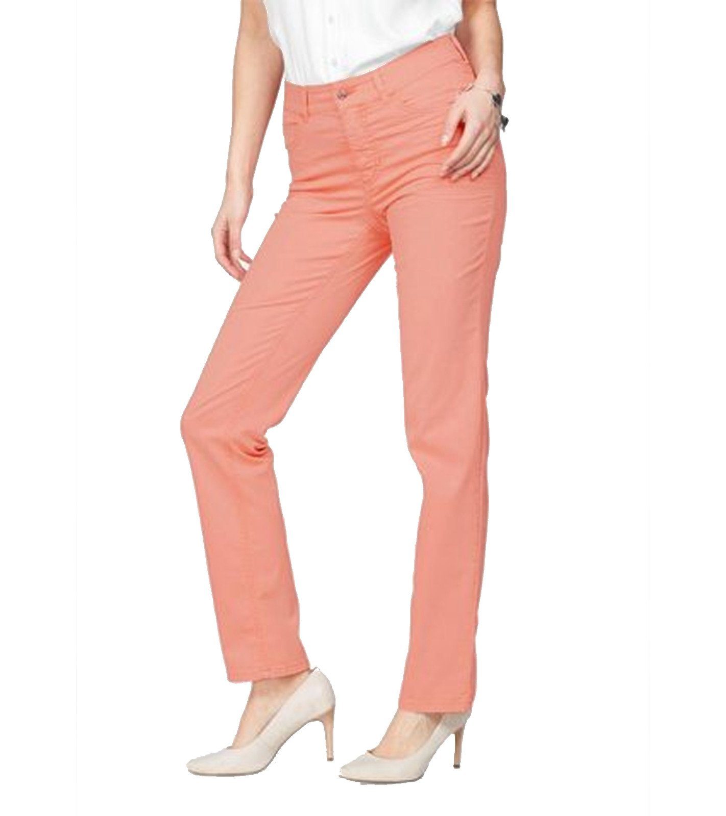 MAC Regular-fit-Jeans »MAC Melanie Denim-Hose auffallende Damen  Stretch-Jeans in Feminine-Fit Straight-Leg Hose Lachs-Rosa« online kaufen |  OTTO