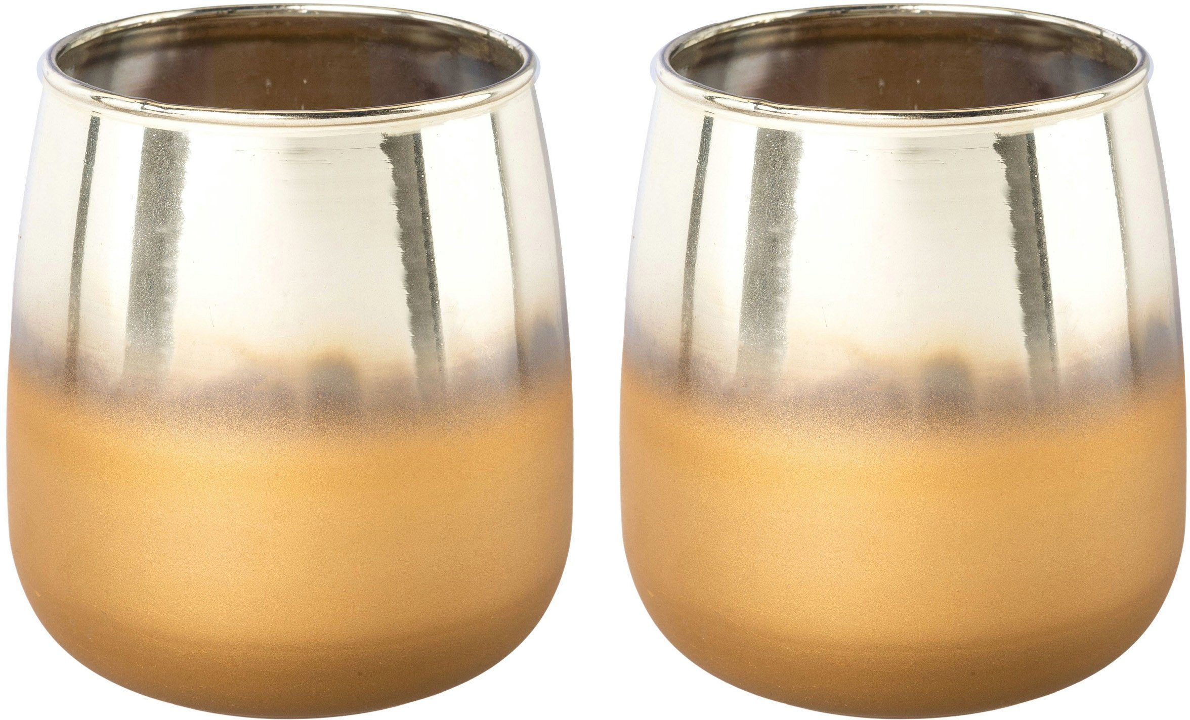 Creativ deco Windlicht Weihnachtsdeko (2 St), mit unterschiedlicher Oberflä günstig online kaufen