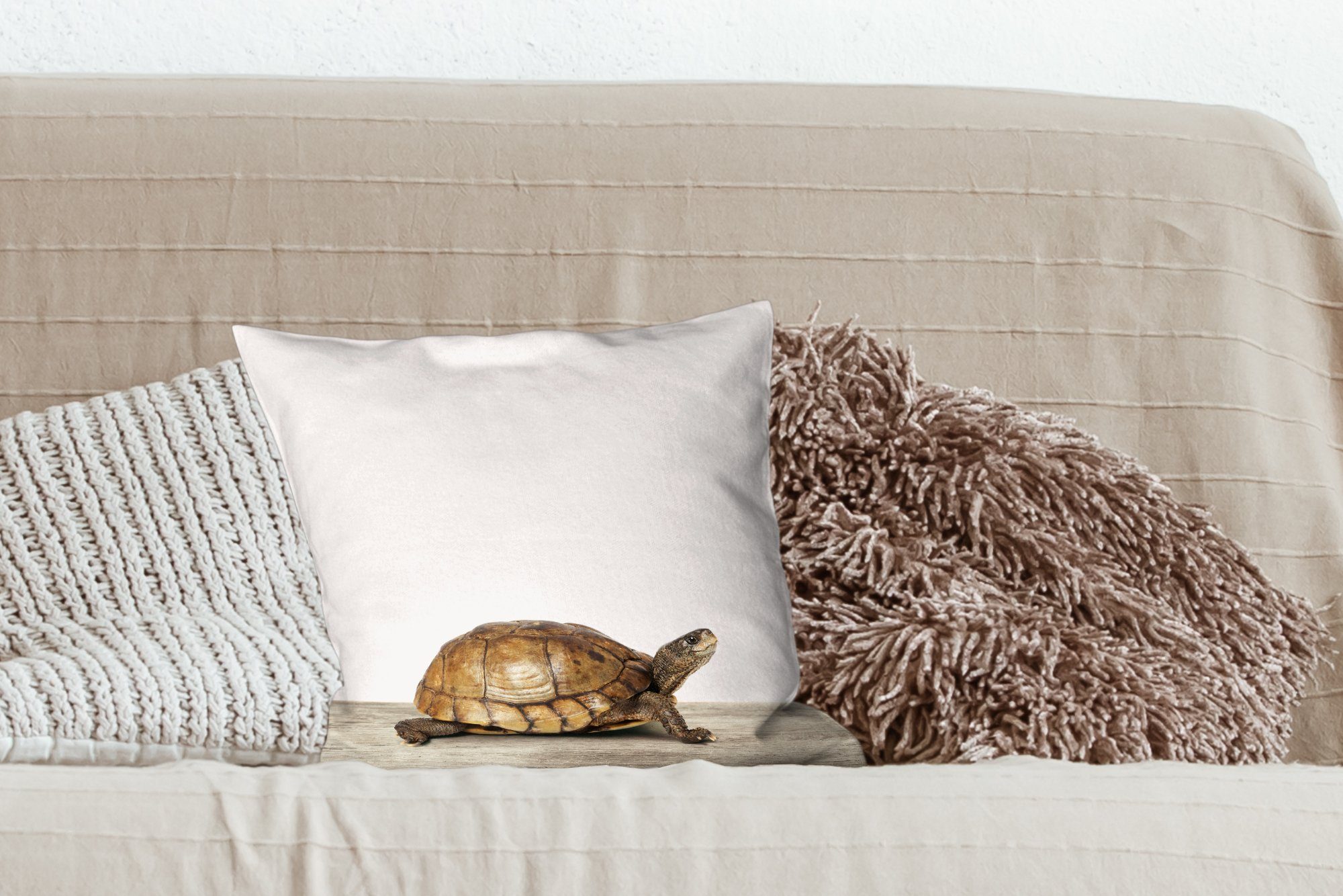 Dekokissen Zierkissen Füllung - Mädchen, Sofakissen mit Tiere Schildkröte - Junge Schlafzimmer, Wohzimmer, Kinder - - für MuchoWow Deko,