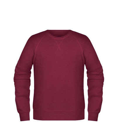 Novux Sweater Organic Cotton Herren Sweatshirt farbe mottled burgundy (1-tlg) aus Baumwolle