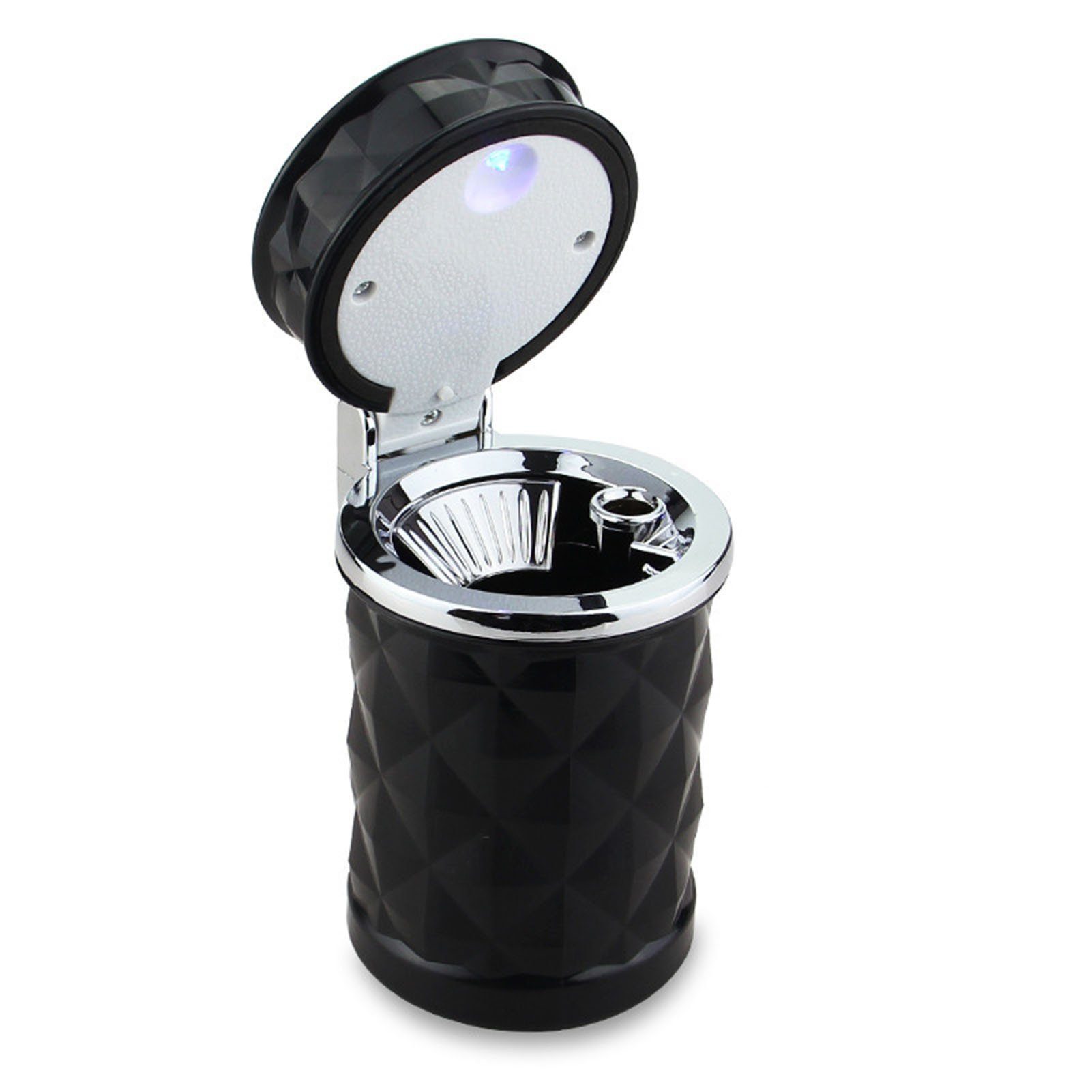 Blusmart Aschenbecher Auto-Aschenbecher Mit LED-Licht, Multifunktionale, Abnehmbare diamond black