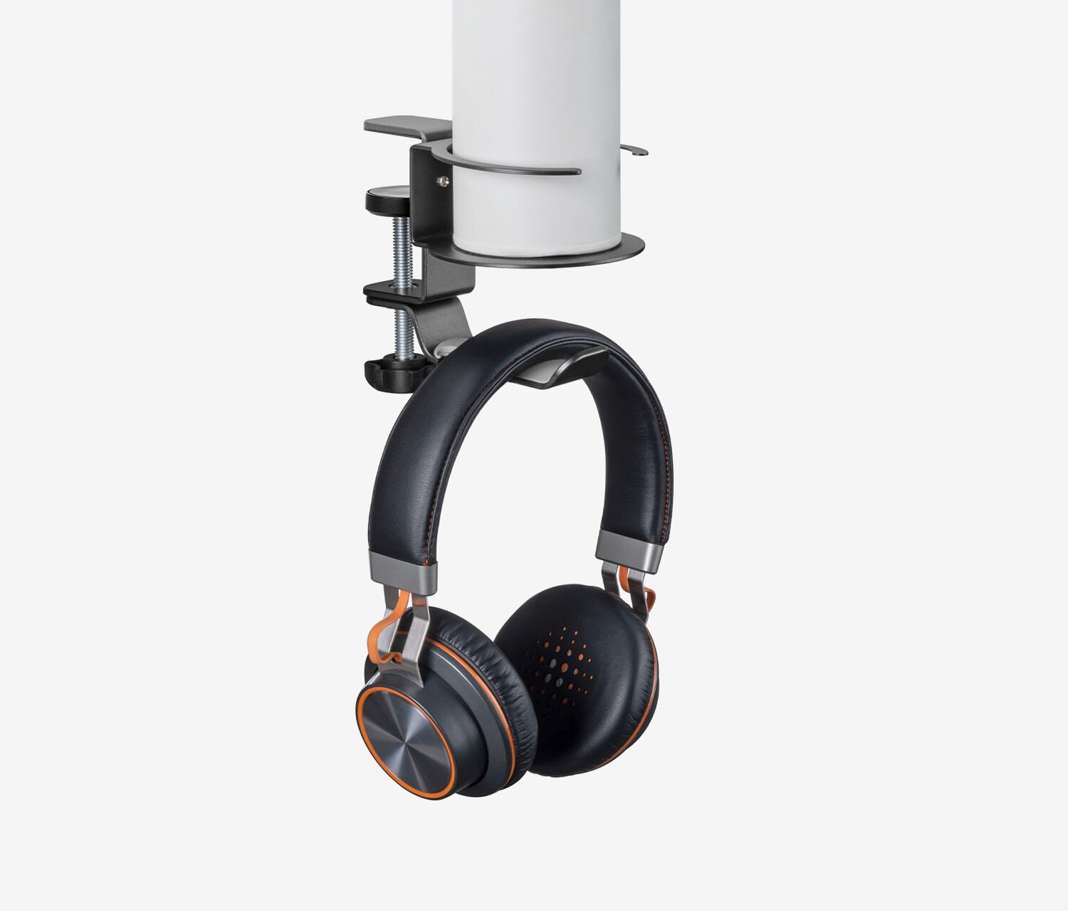 Ergolutions Kopfhörerständer Headset Halter mit integriertem Getränkehalter