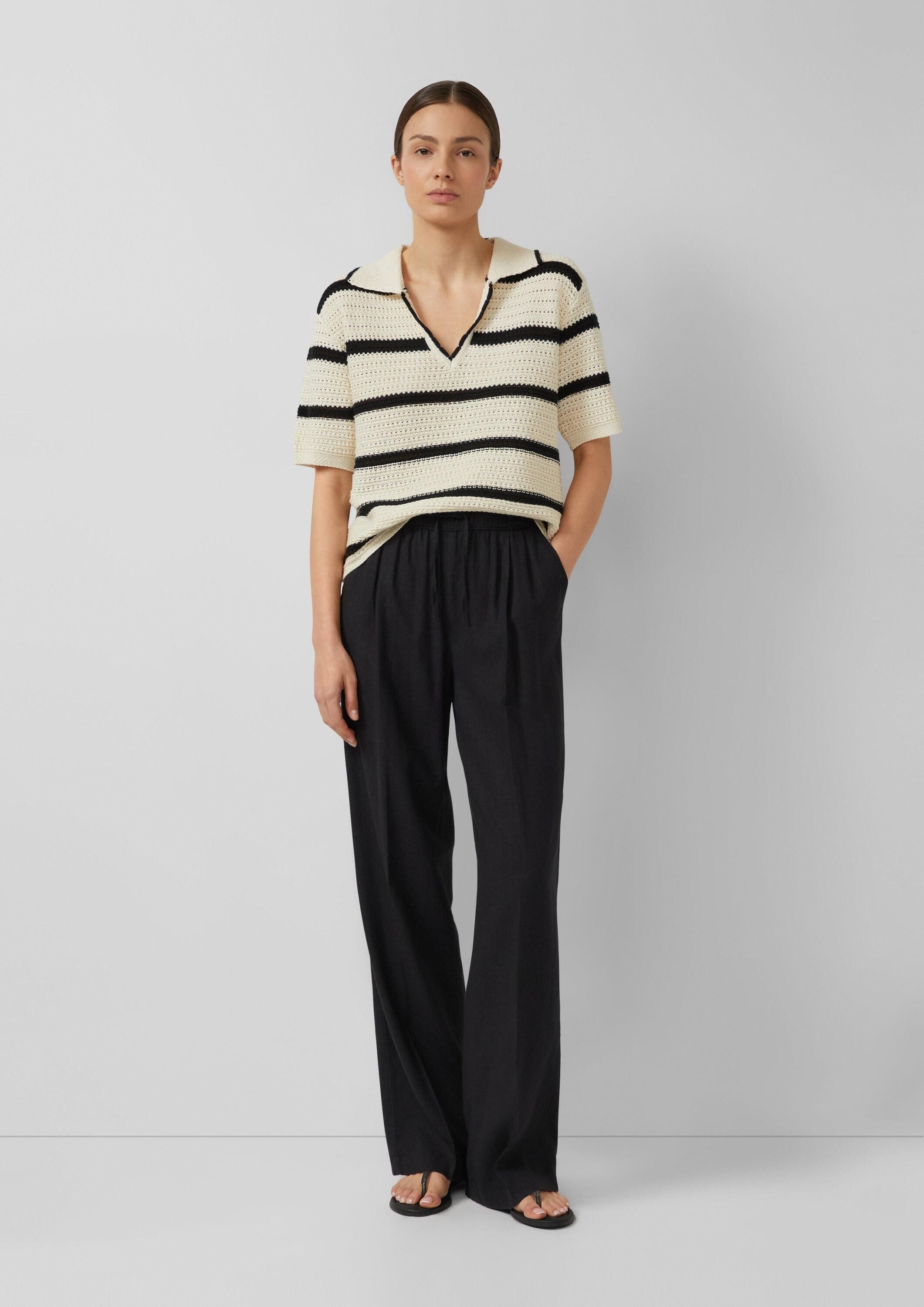 s.Oliver Chinos Hose Leinenmix-Hose mit elastischem Bund