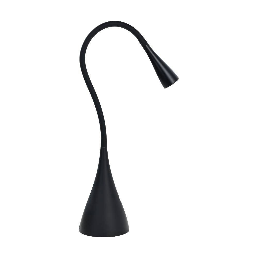 EGLO Tischleuchte SNAPORA Tischlampe, Kunststoff und Alu, Schreibtischlampe, Bürolampe, Dimmfunktion, Ein-/Ausschalter, mehrere Helligkeitsstufen, LED wechselbar, Warmweiß, Tischleuchte, H48,5 cm, schwarz, 3W inkl.