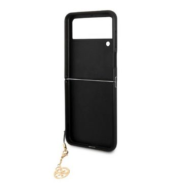 Guess Handyhülle Case für Galaxy Z Flip 4 goldfarbige Kette grau 6,7 Zoll, Kantenschutz