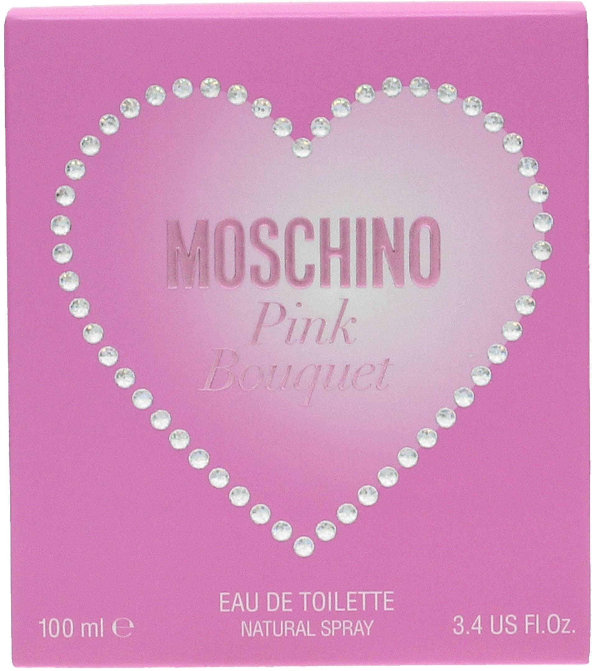 Moschino Eau de Toilette Pink Bouquet, Blumig-fruchtiger Duft mit Himbeere, Jasmin, Veilchen und Moschus.