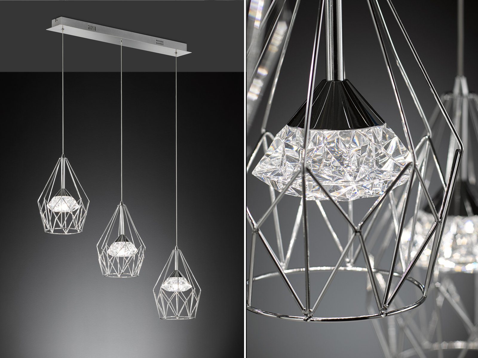 WOFI LED Pendelleuchte, Dimmer, LED fest günstig online kaufen