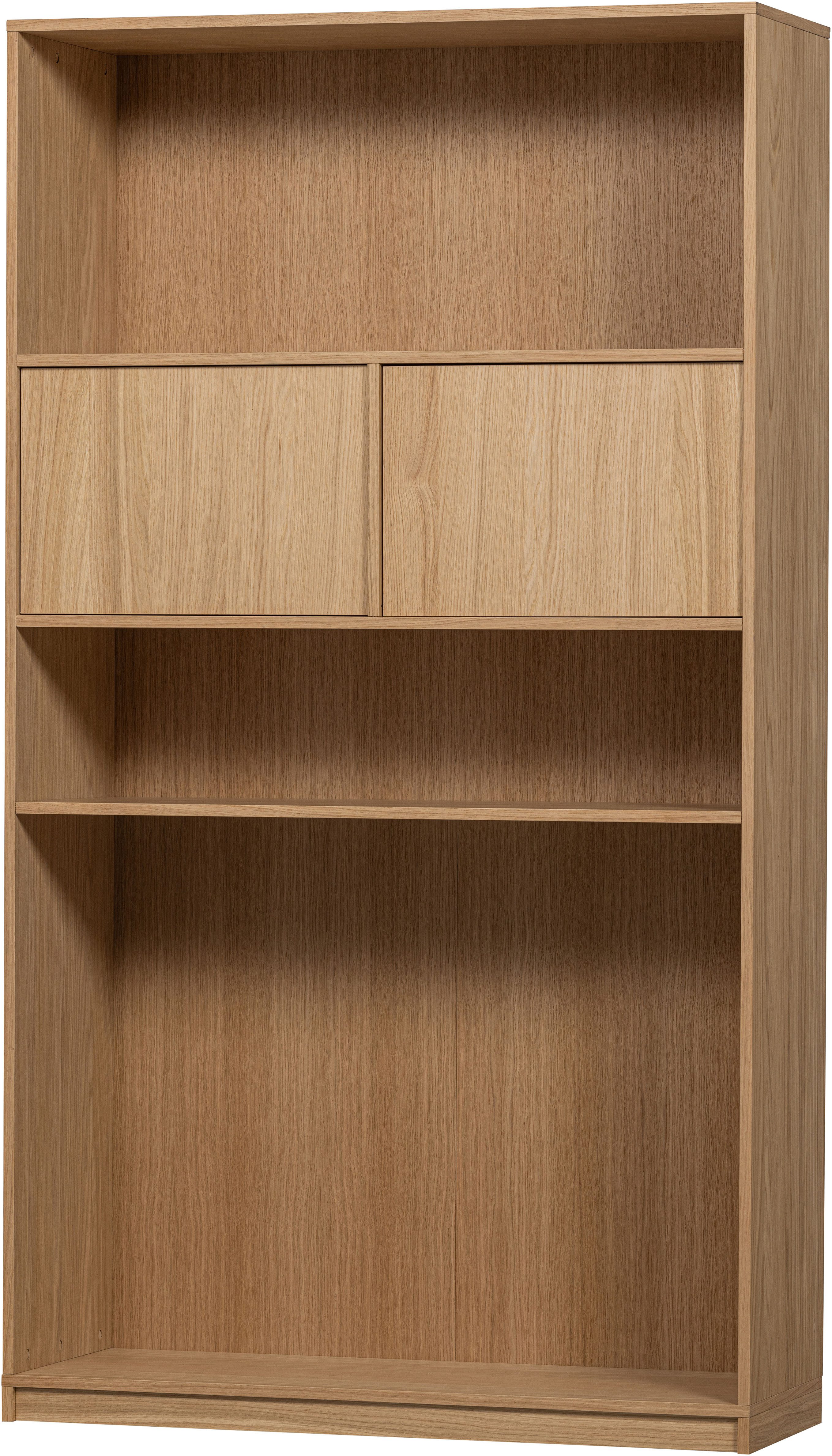 WOOOD Stauraumregal Modulair mit FSC® Eichenfurnier und Push-to-open B110 x T40 x H199 cm, Tragkraft 15 kg pro Einlegeboden, einfach zu montieren