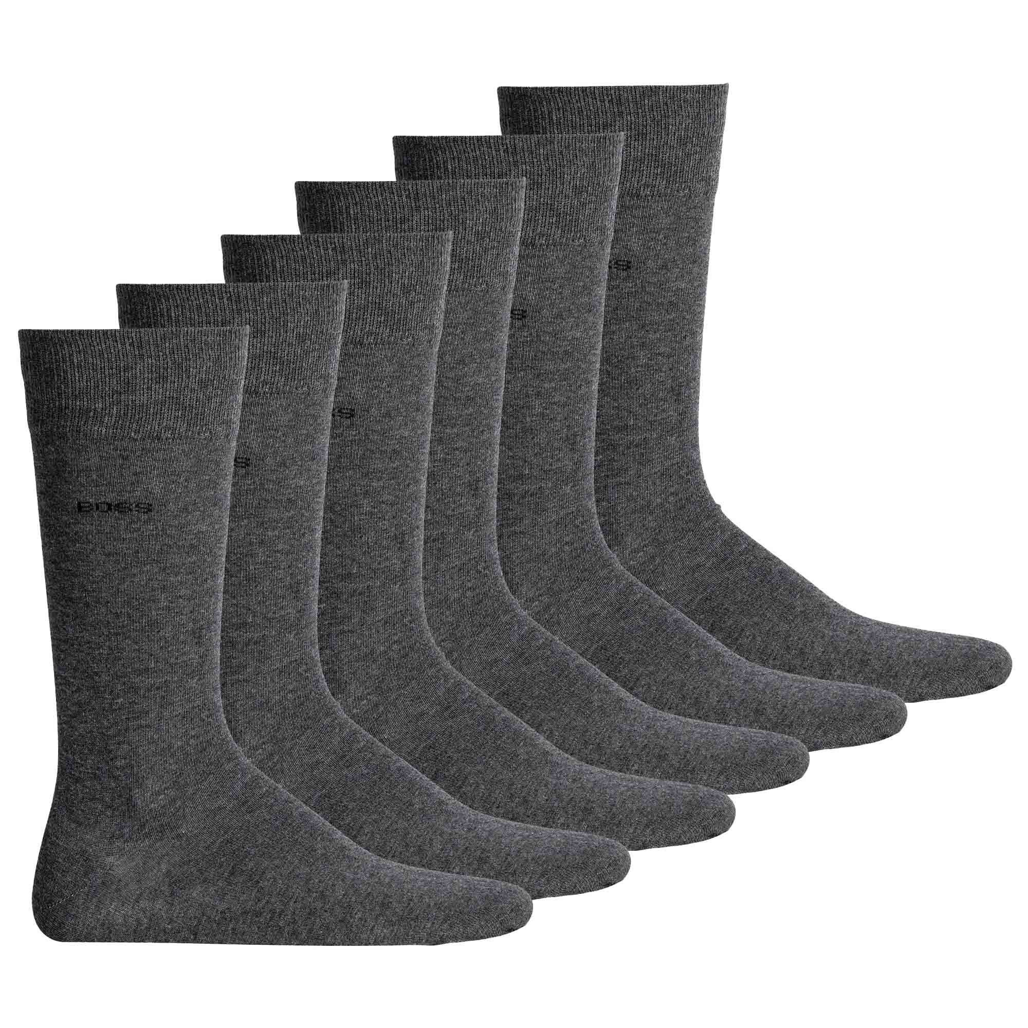 BOSS Kurzsocken Herren Socken, 6er Pack - RS Uni Colors CC, Finest Grau
