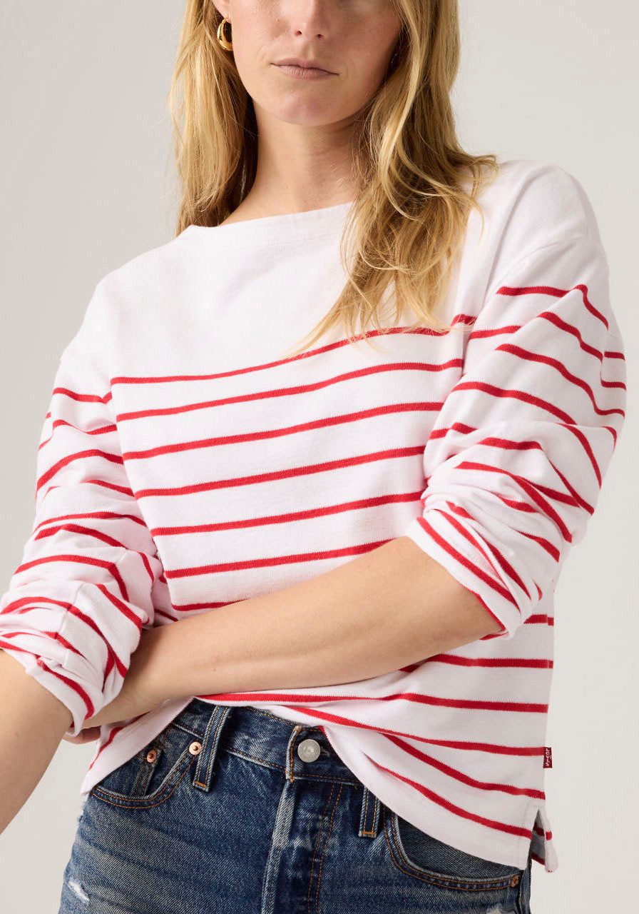 Levi's® Langarmshirt MARIN STRIPE TOP Saum mit kurzen Seitenschlitzen