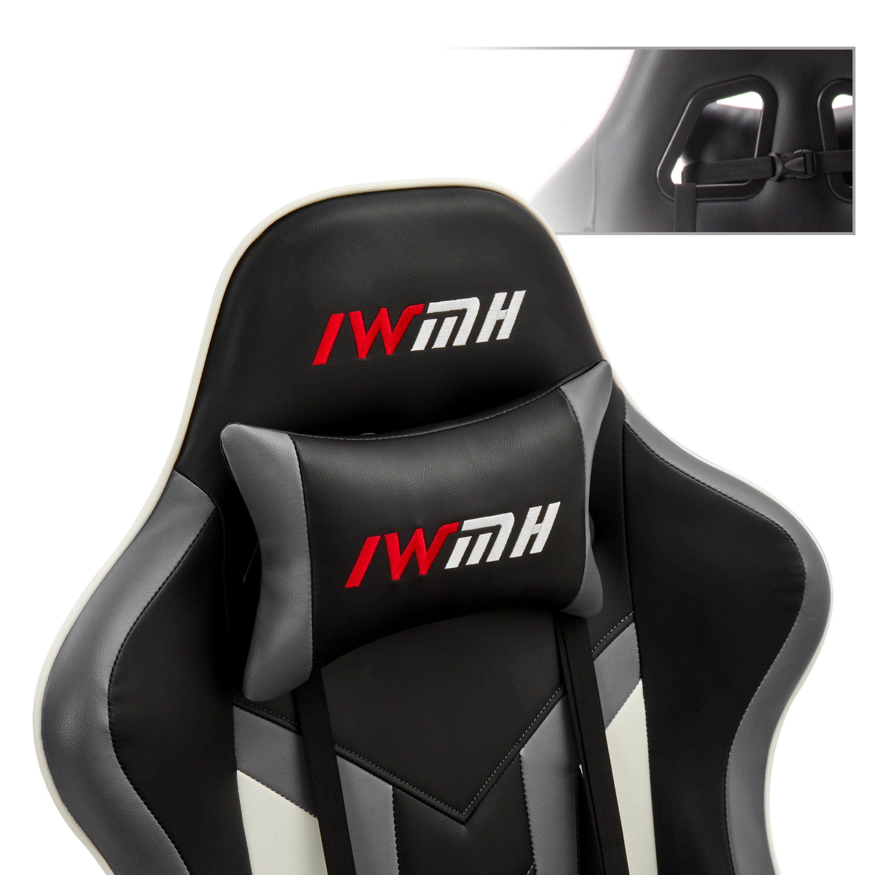 Intimate WM Heart Ergonomischer Fußstütze Versenkbarer grau Bürostuhl mit Gaming-Stuhl