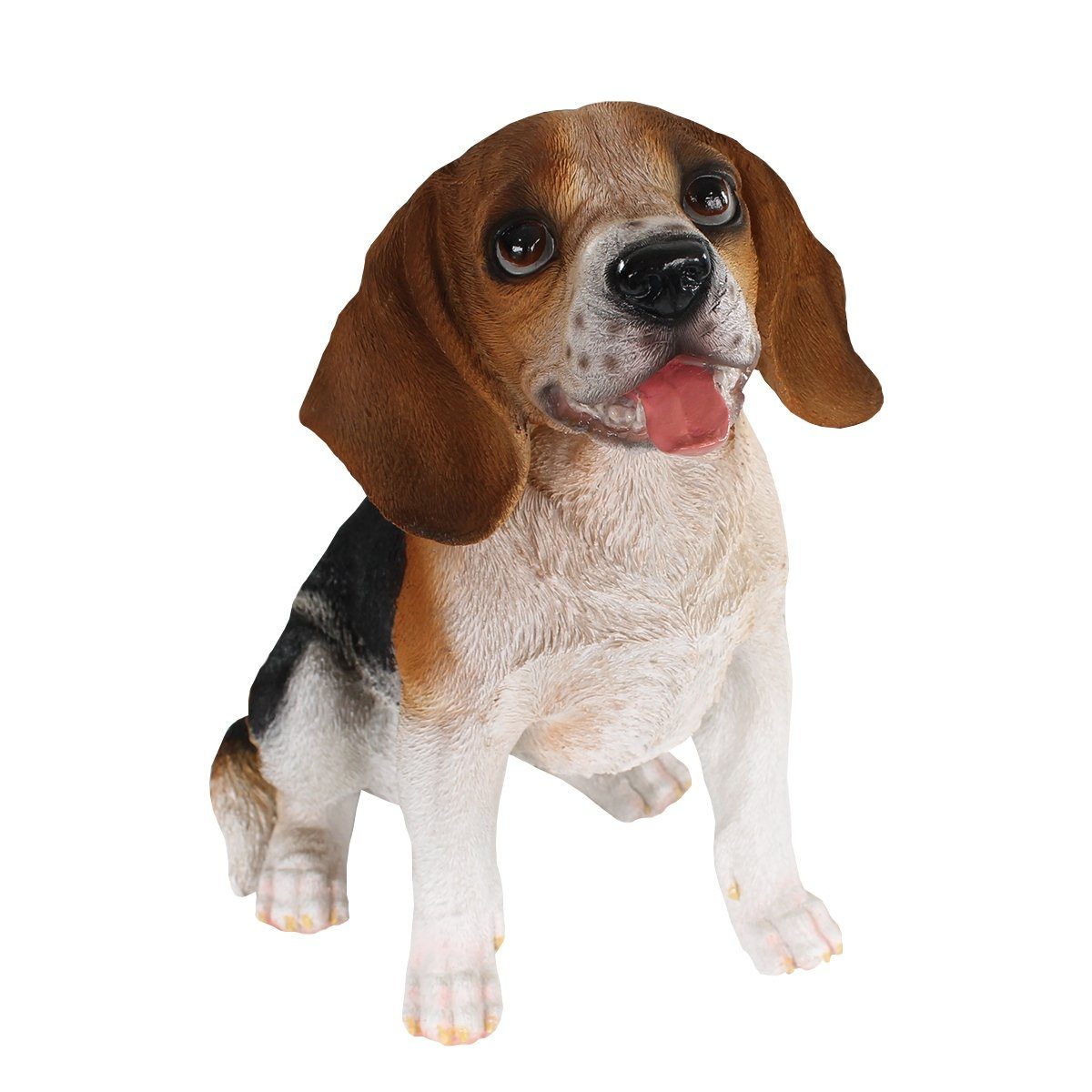 colourliving Tierfigur Beagle Figur sitzend Hundefigur lebensecht