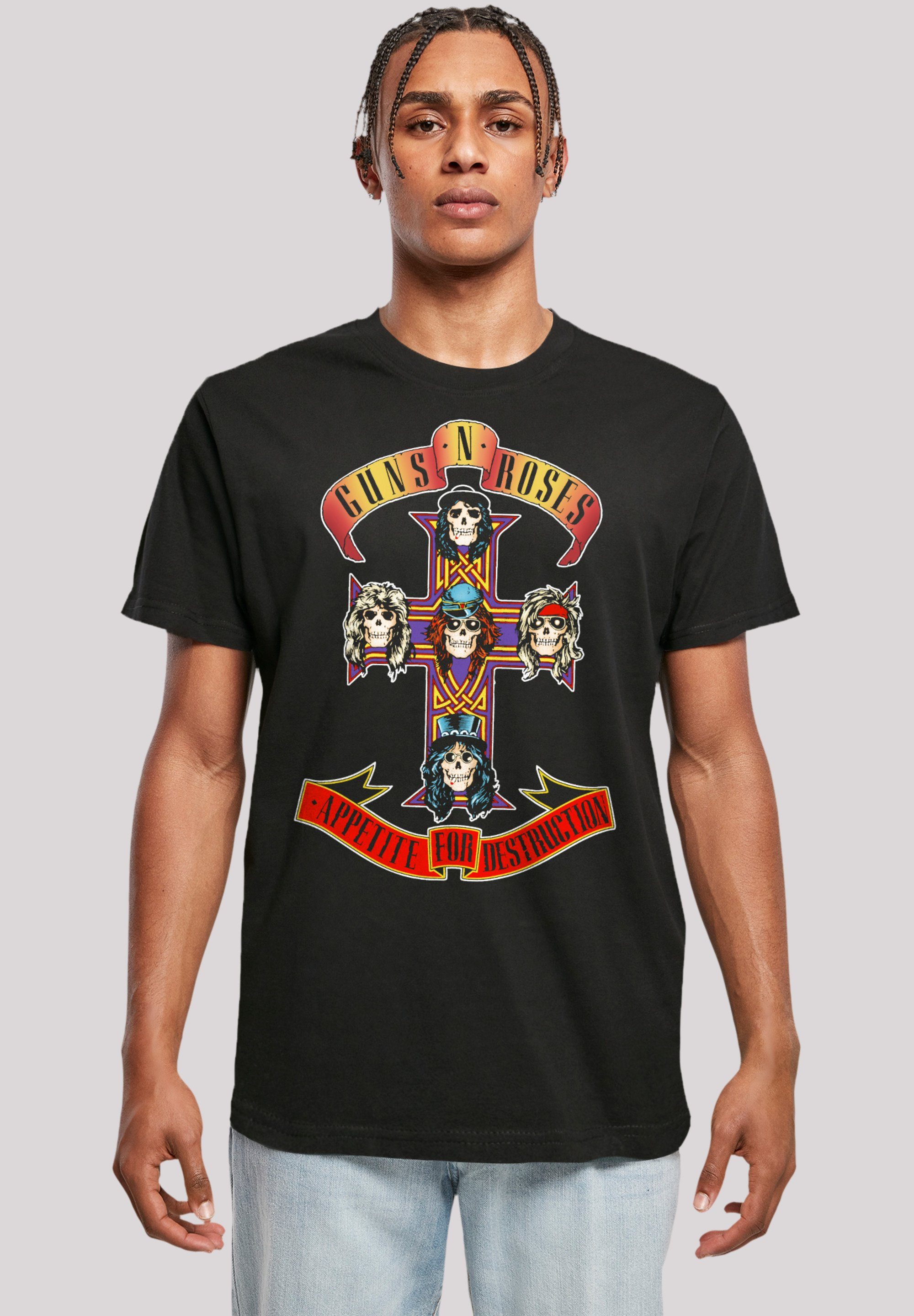 'n' F4NT4STIC Roses schwarz Appetite Print For Guns Destruction T-Shirt