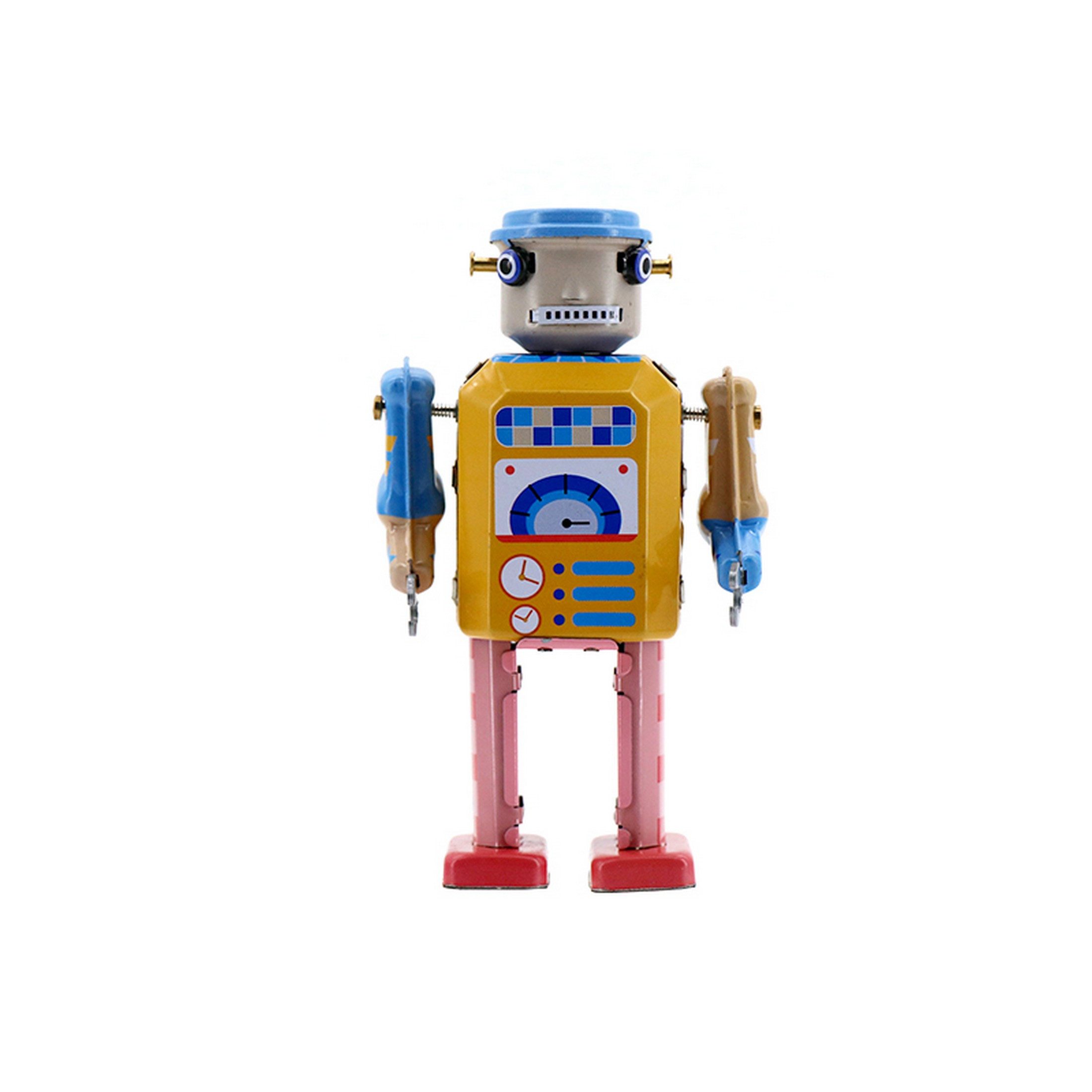 Mr & Mrs Tin Dekofigur Mr&Mrs Tin - Electro Bot Blechroboter Gehfunktion Deko-Objekt -14x8cm (mit Aufziehmotor), Sammlerfigur