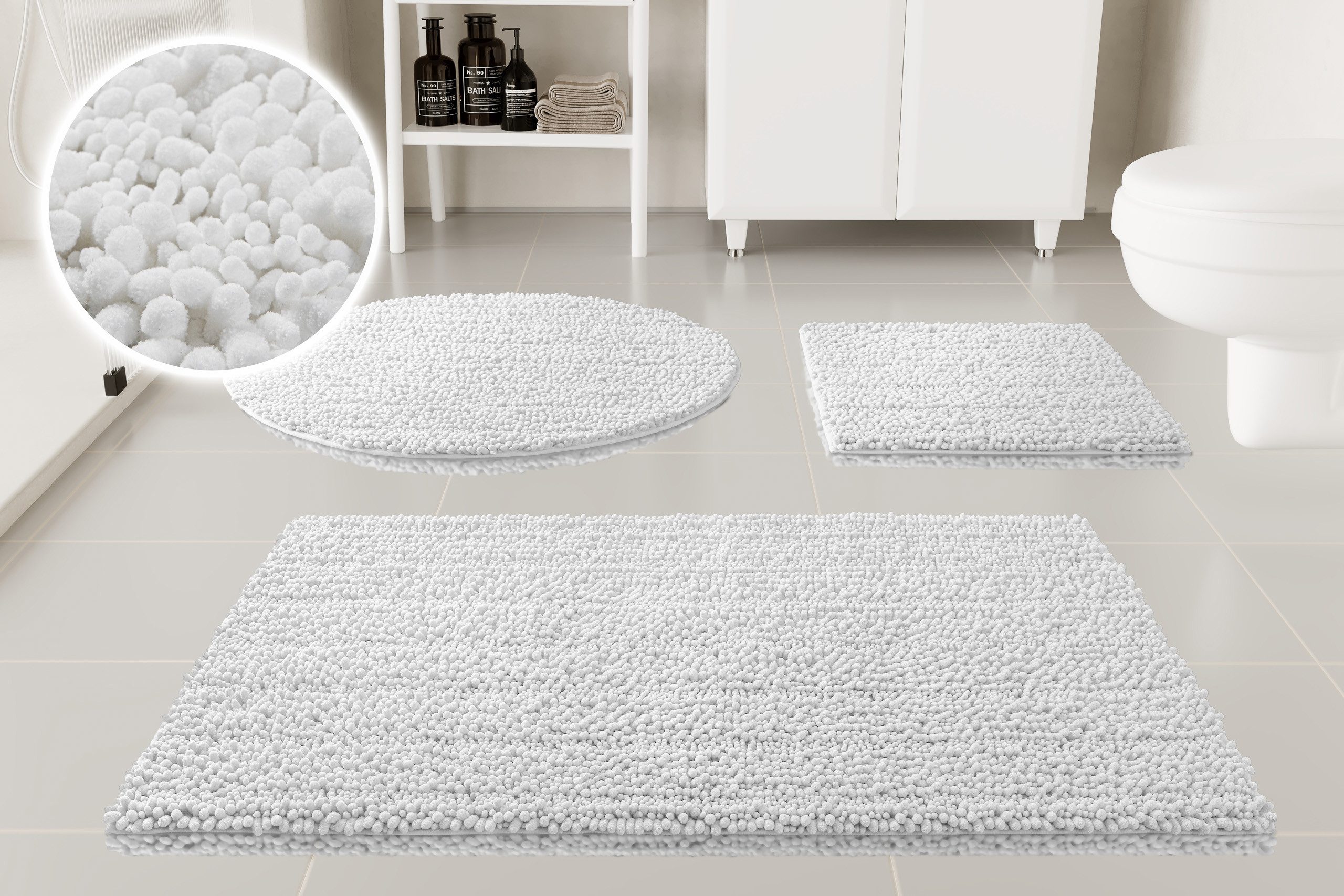 OTTO home Badematte Torrni, Höhe 22 mm, rutschhemmend beschichtet, schnell trocknend, fußbodenheizungsgeeignet, Polyester, rechteckig, Badteppich, getuftet, modern, Uni, antirutsch, flauschig, hochflor