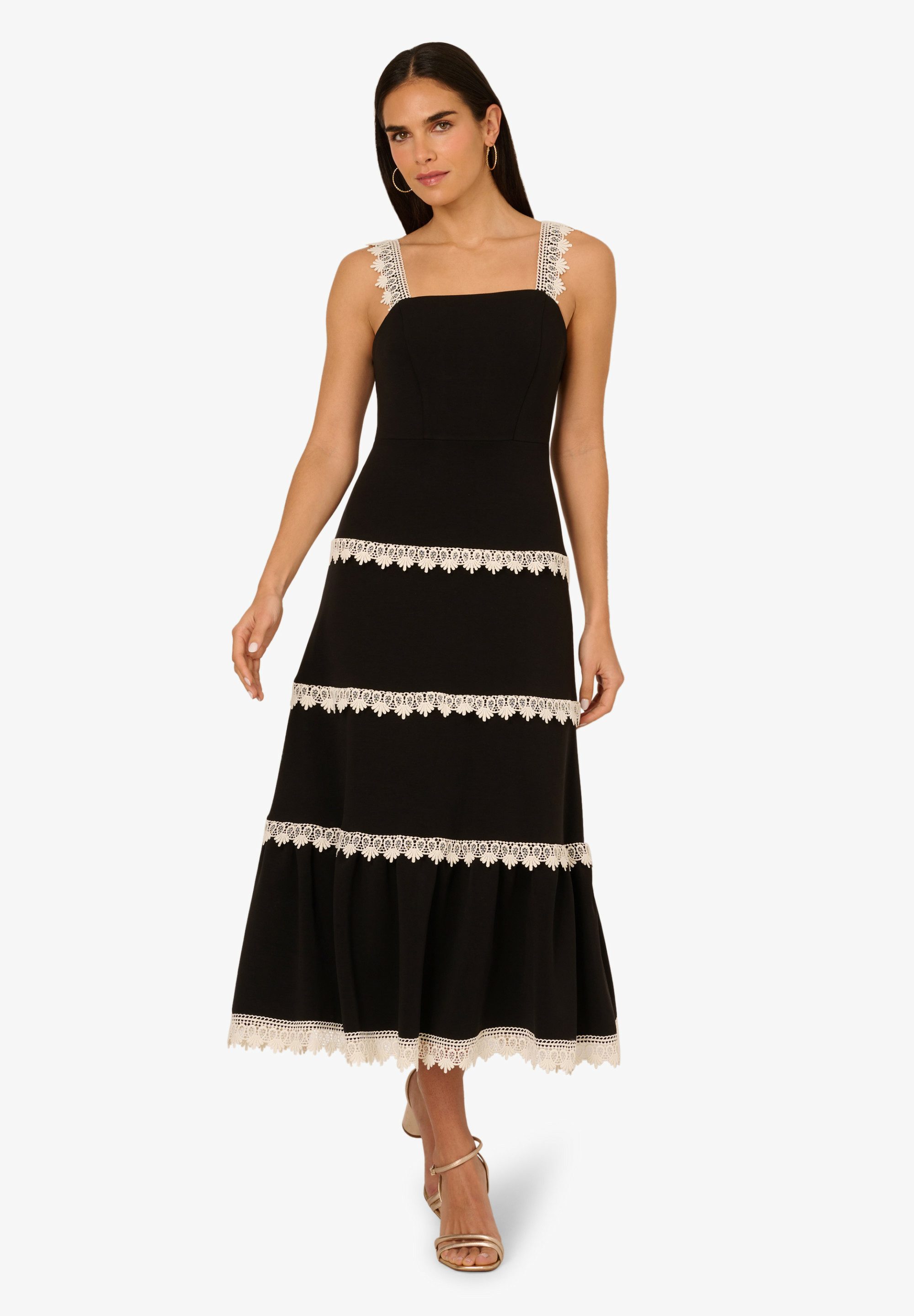 Adrianna Papell Sommerkleid Knit Crochet Trim Dress Romantisch, raffiniert, edel