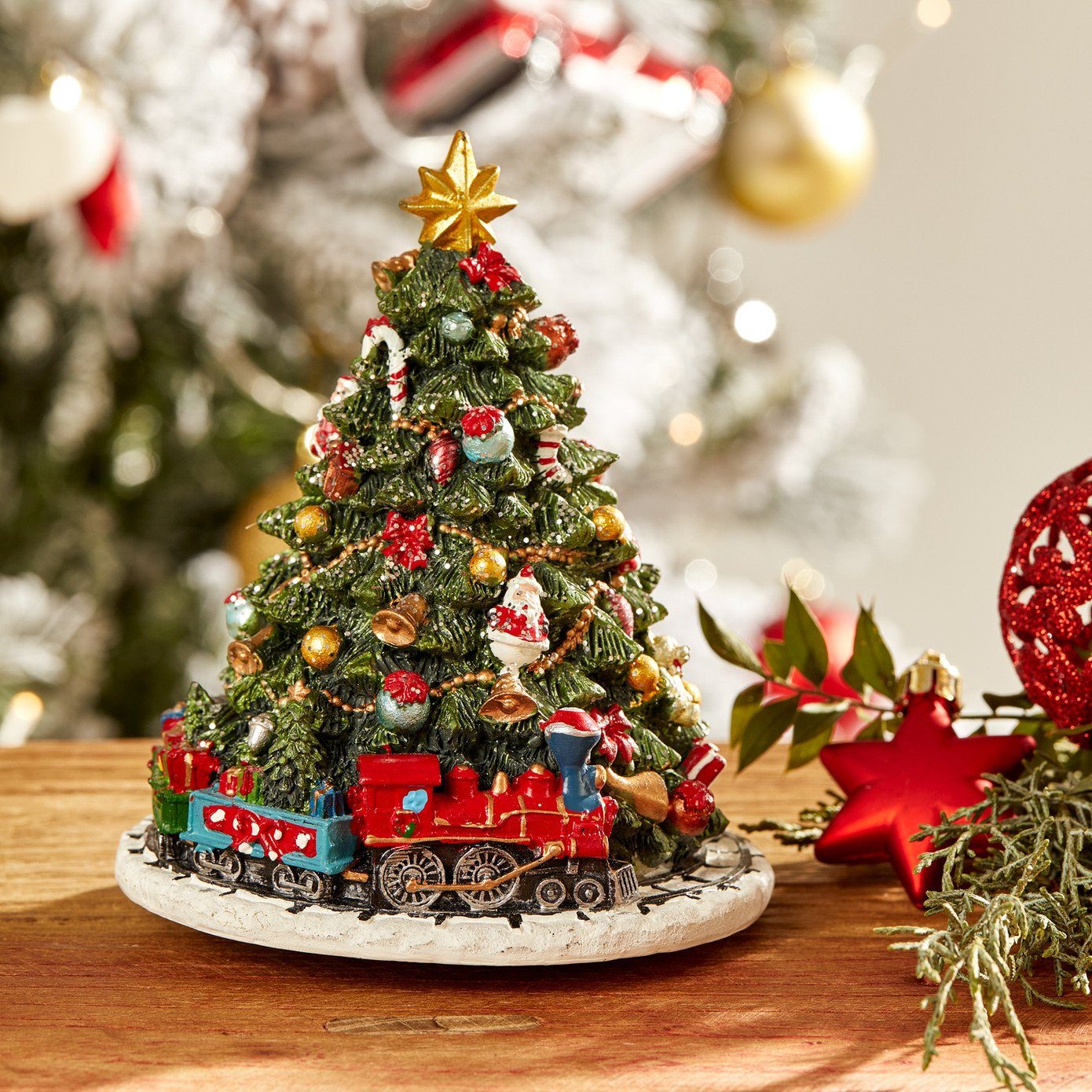 Karaca Künstlicher Weihnachtsbaum Neujahrsbaum Musikalisches Neujahrsobjekt 15cm, Musikfunktion