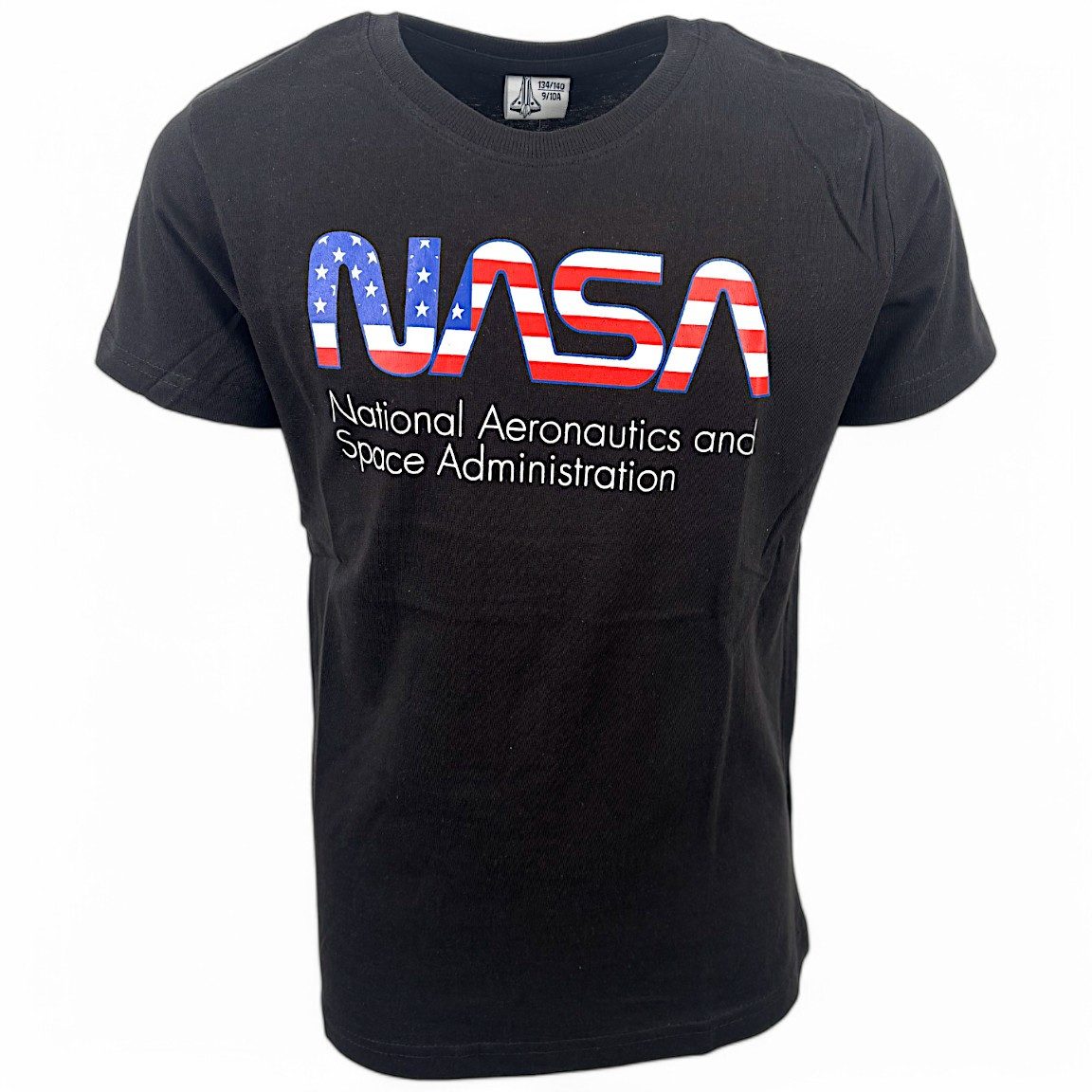 NASA T-Shirt mit Logo und Flaggen Design Jungen Kurzarmshirt aus Baumwolle Gr. 134- 164 cm