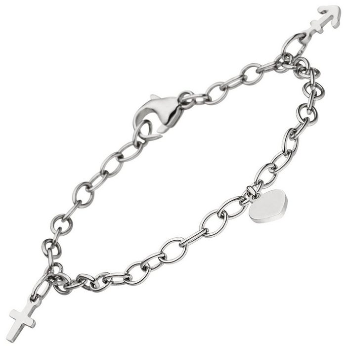 Schmuck Krone Silberarmband 3 5mm Armband Armkette Glaube Liebe Hoffnung aus 925 Silber rhodiniert 16cm