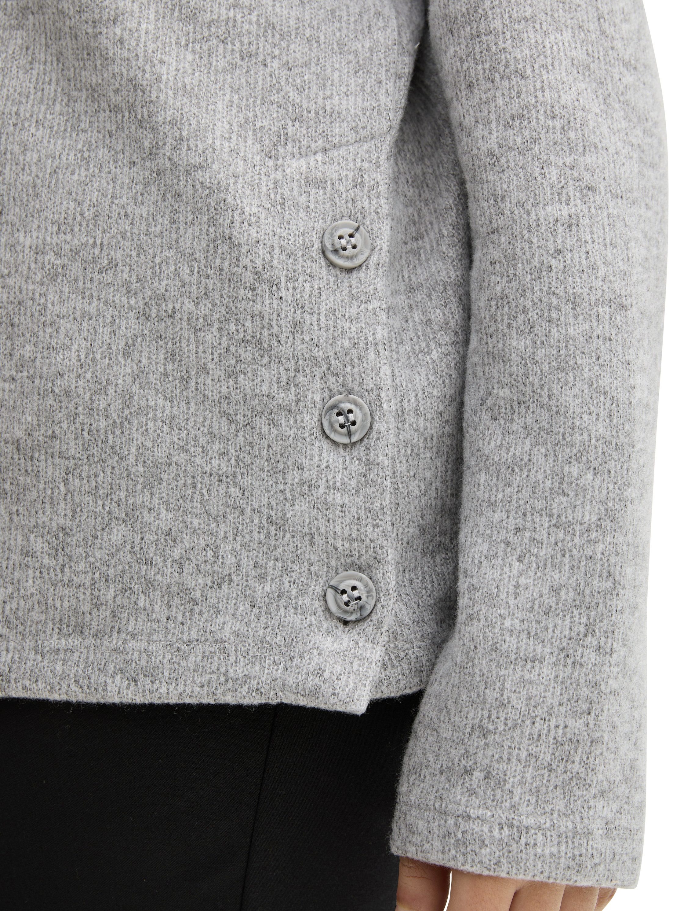 TOM TAILOR PLUS Fleecepullover mit U-Boot-Auschnitt