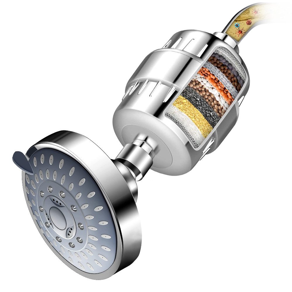 YMQHBS Regenduschkopf 15 Stufen Duschfilter mit Duschköpfen Duschkopf Filte günstig online kaufen