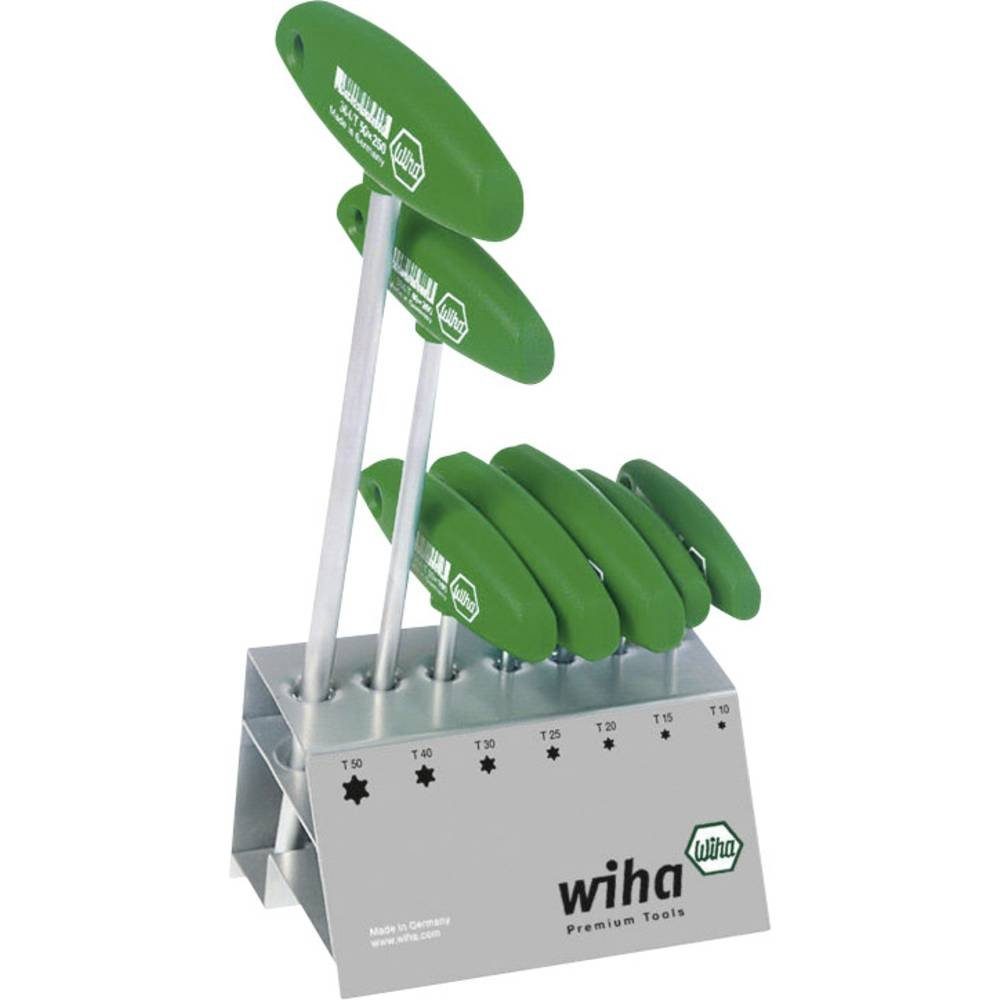Wiha Schraubendreher Stiftschlüssel mit Quergriff Set TORX® 7-tlg. mattverchromt 01348, T-Griff