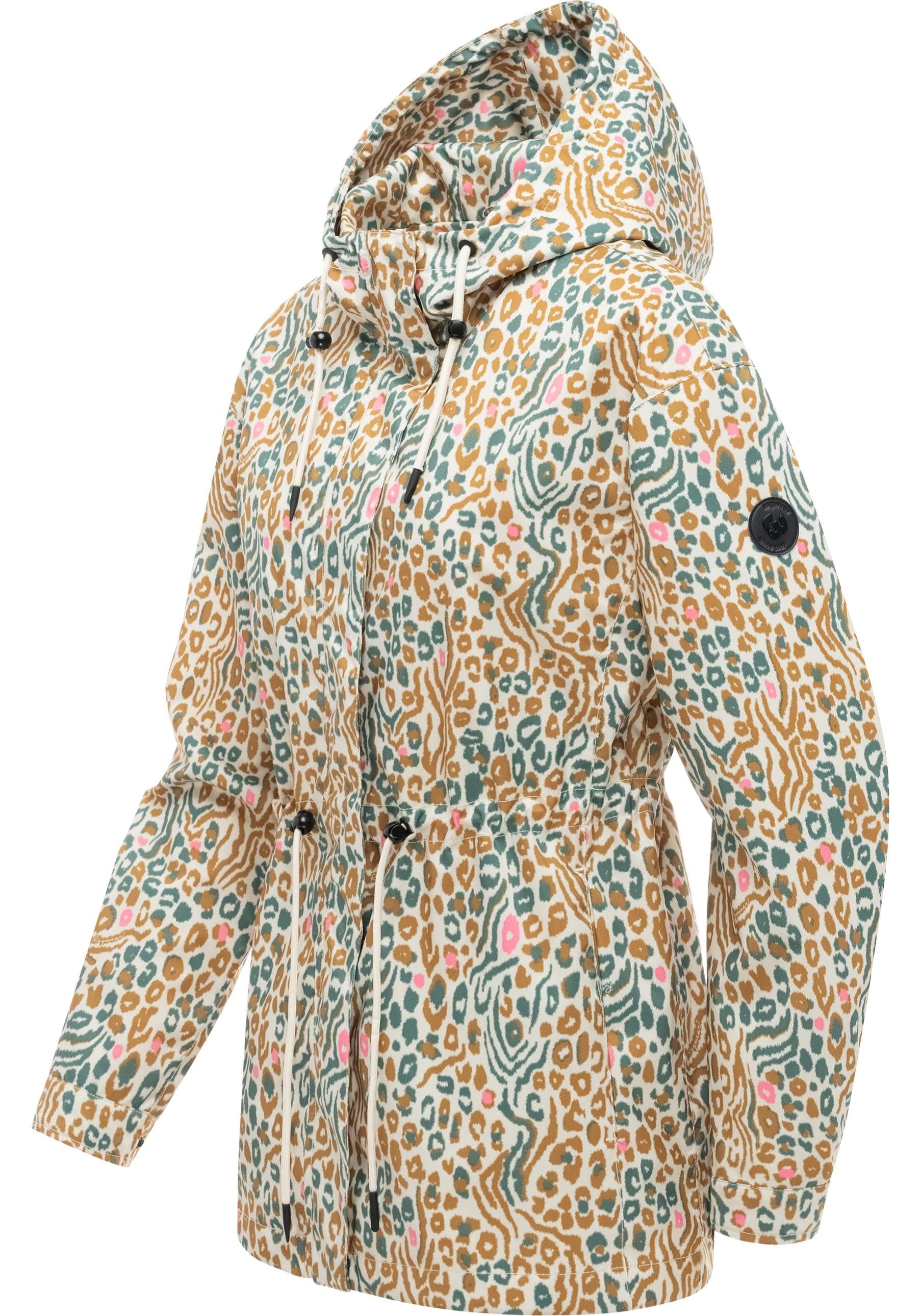 Ragwear Anorak Eddens Print Übergangsjacke mit Animal-Print und Kapuze