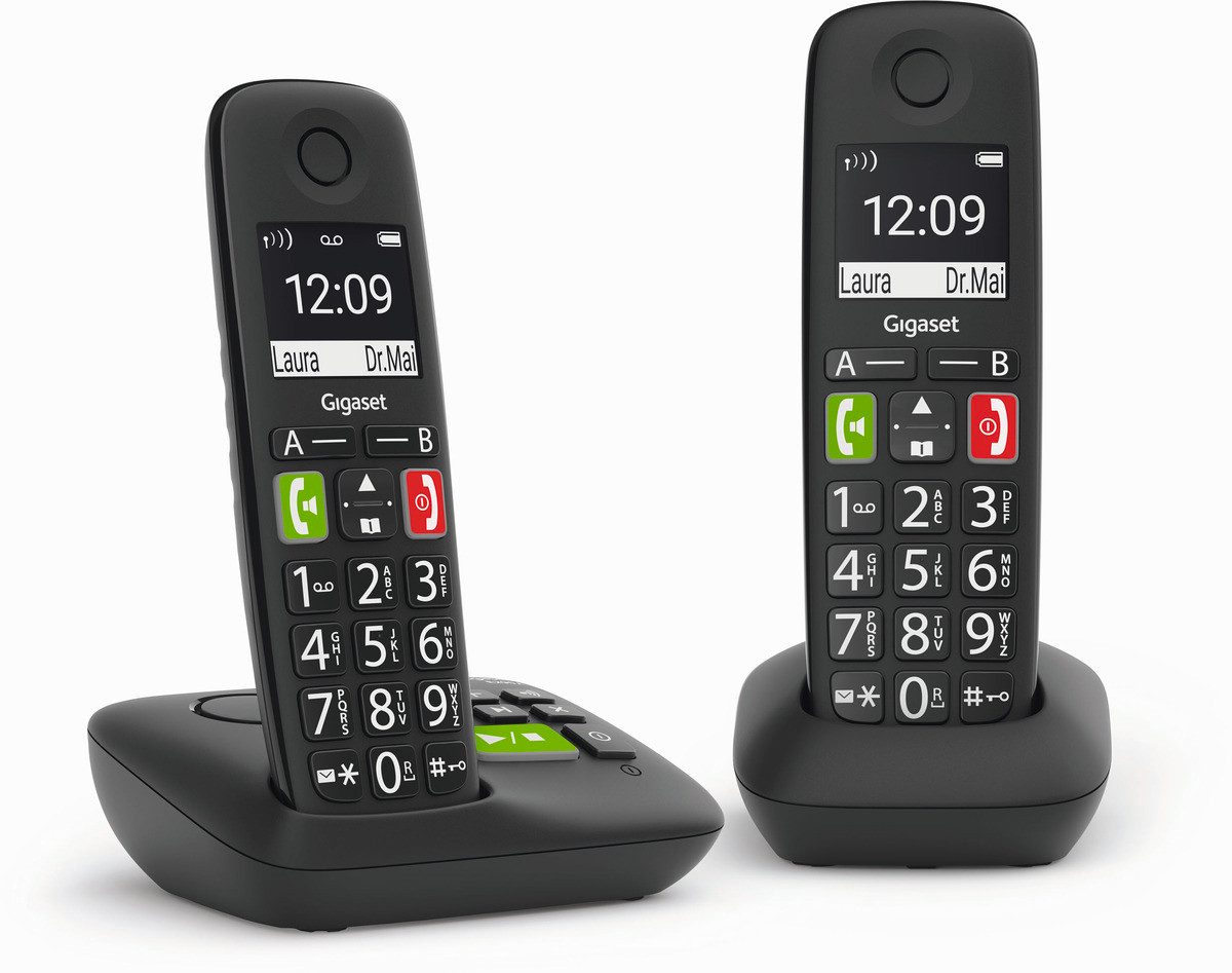 Gigaset E290A Duo Schnurloses DECT-Telefon (Mobilteile: 2, Verstärker-Funktion)