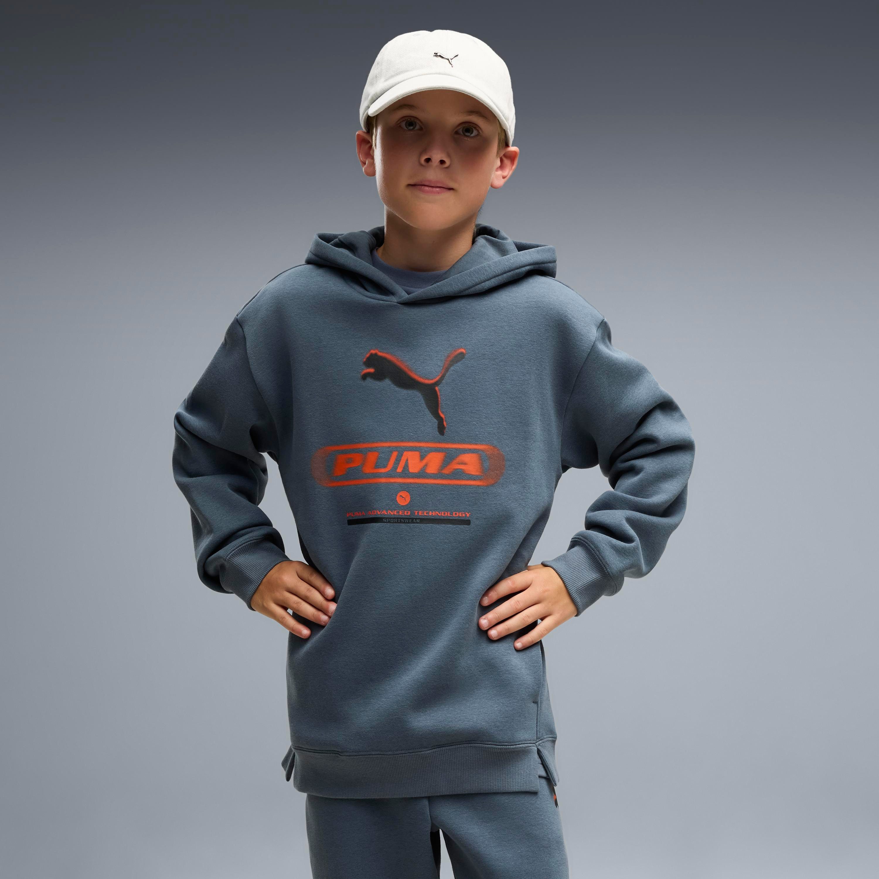 PUMA Kapuzensweatshirt STREET RELAXED HOODIE FL B mit Kapuze, Eingrifftaschen, Ärmellänge lang, für Jugendliche