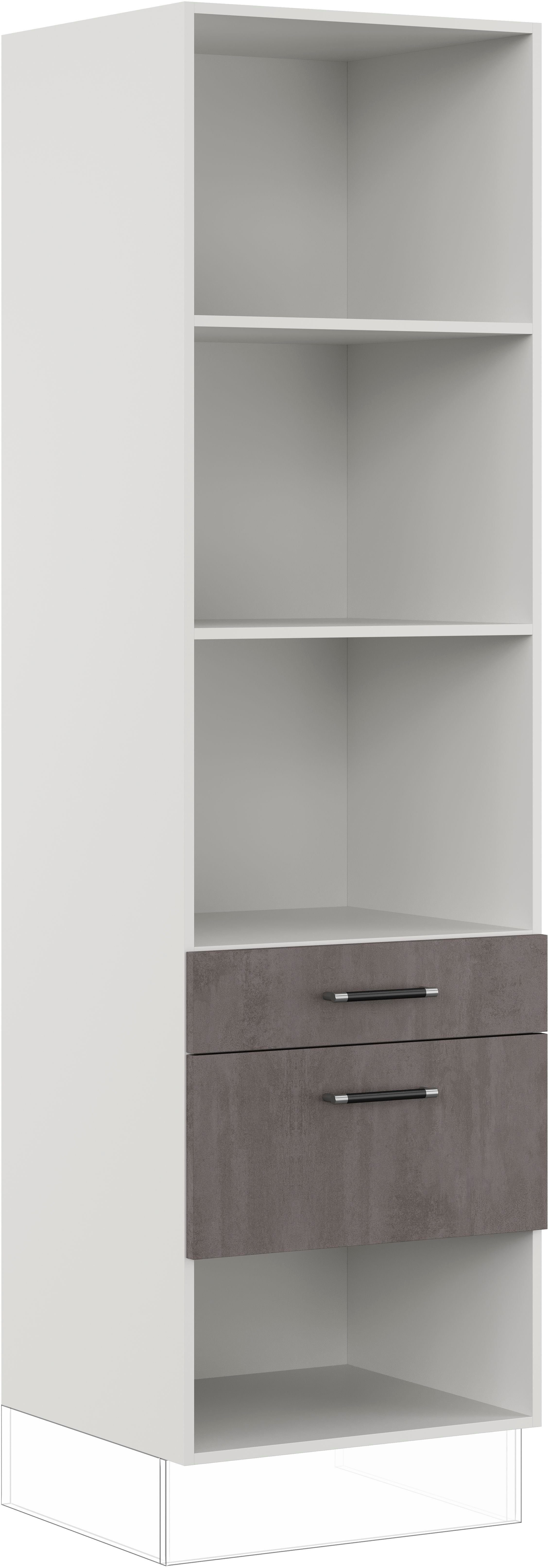 IMPULS KÜCHEN Seitenschrank "Prag", Breite/Höhe: 60/205,1 cm, mit Soft-Close vormontiert, mit Schubkasten, mit Auszug, mit verstellbaren Fachböden