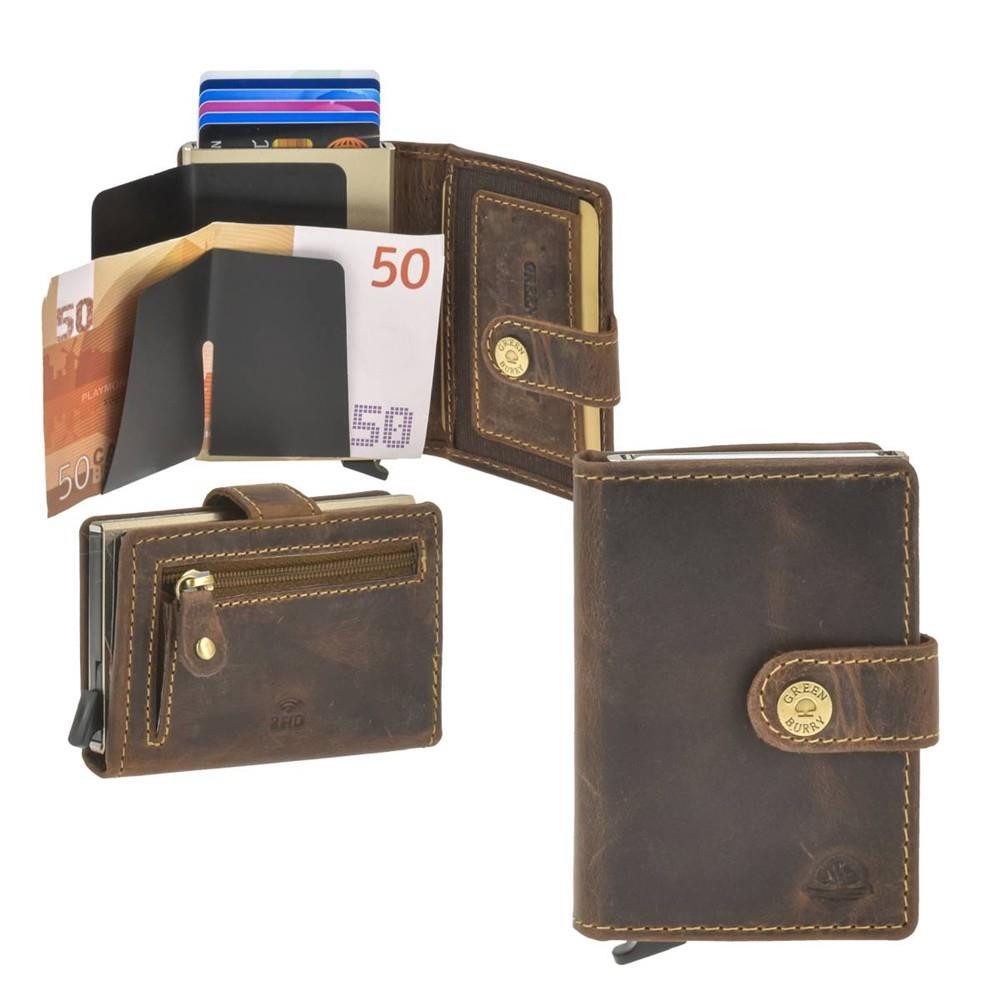Geldbörse "Vintage" Kartenetui Leder Minibörse klein mit RFID Schutz (ZIP)