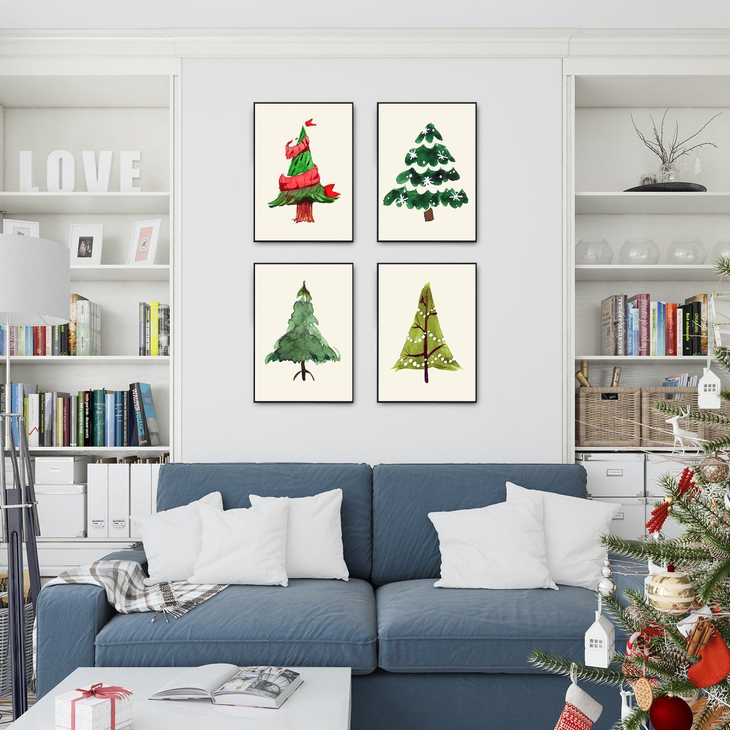 Tigerlino Poster Weihnachtsbaum Weihnachtsbild Weihnachten Kunstdruck Weihn günstig online kaufen