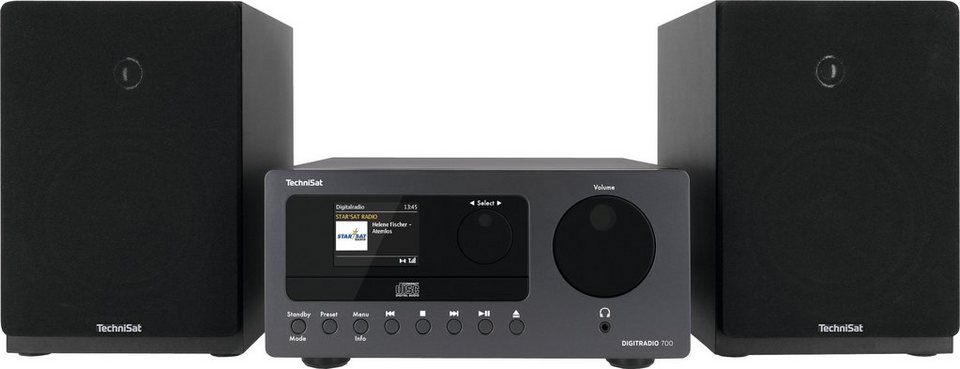 TechniSat DIGITRADIO 700 Stereo- Microanlage (Digitalradio (DAB),  Internetradio, UKW mit RDS, 40 W), CD-Player mit MP3-Wiedergabe,  Bluetooth-Audiostreaming