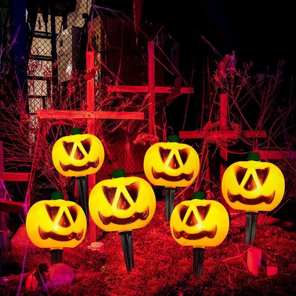 GelldG LED-Lichterkette Halloween Deko Lichterkette LED Outdoor 3D Lichter 5 Kürbis Kürbis