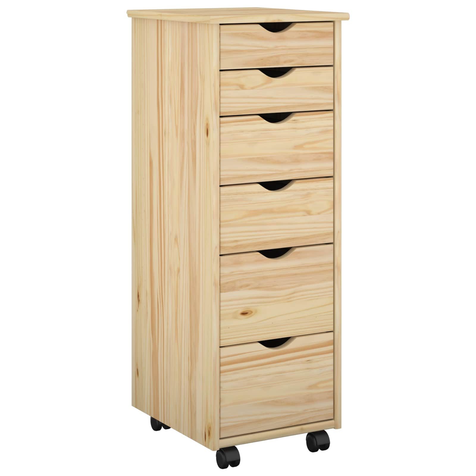 vidaXL Schranksystem Rollschrank 34 x 39 x 93,5 cm Massivholz Kiefer Braun (1-St)