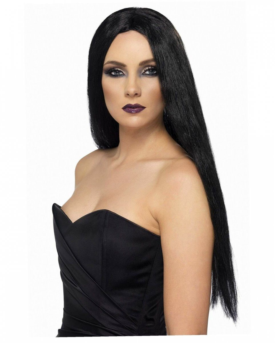 Smiffys Kostüm-Perücke Schwarze Halloween Hexenperücke Fiona