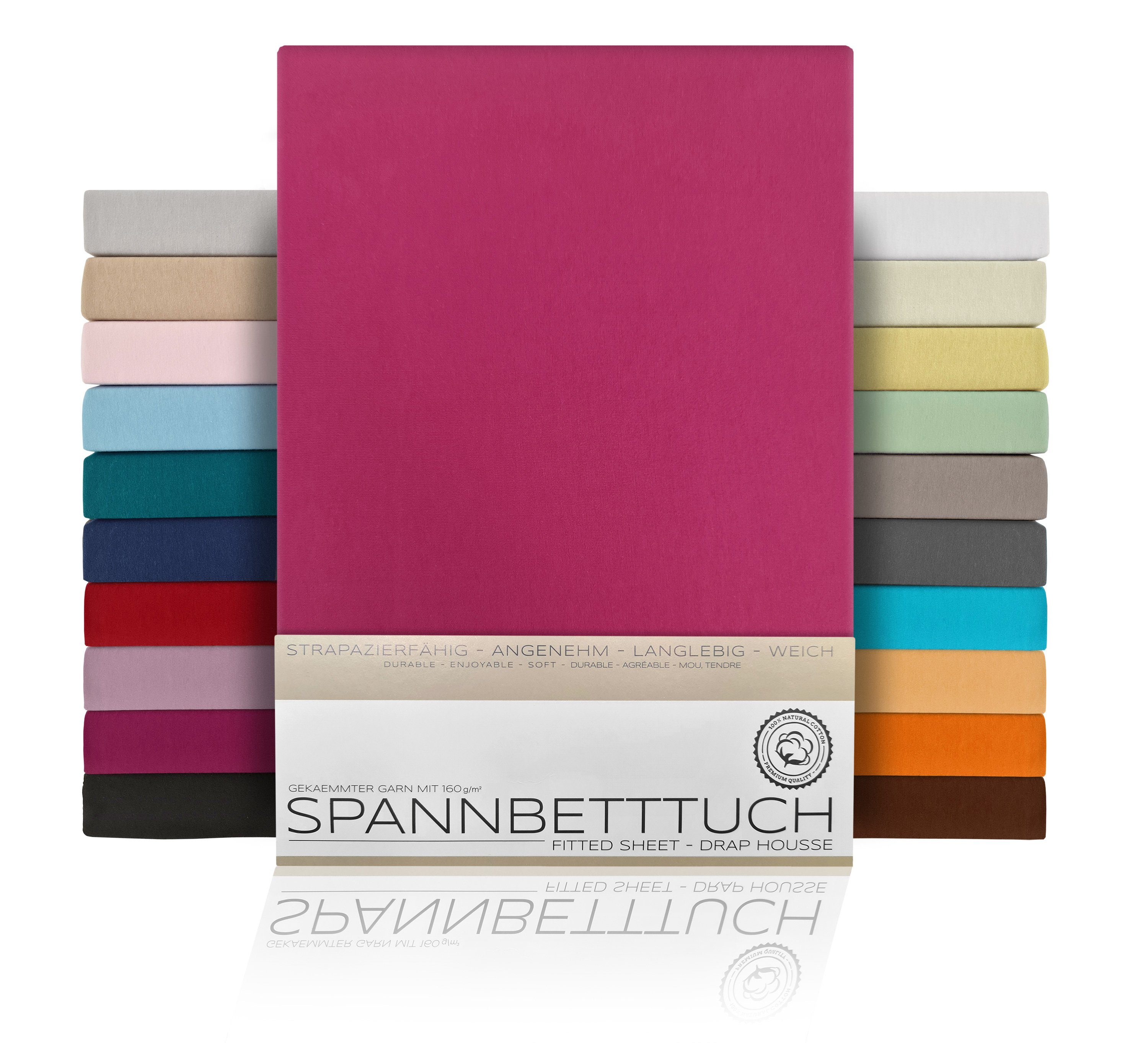 Beautex Spannbettlaken Spannbetttuch Bettlaken aus gekämmter günstig online kaufen