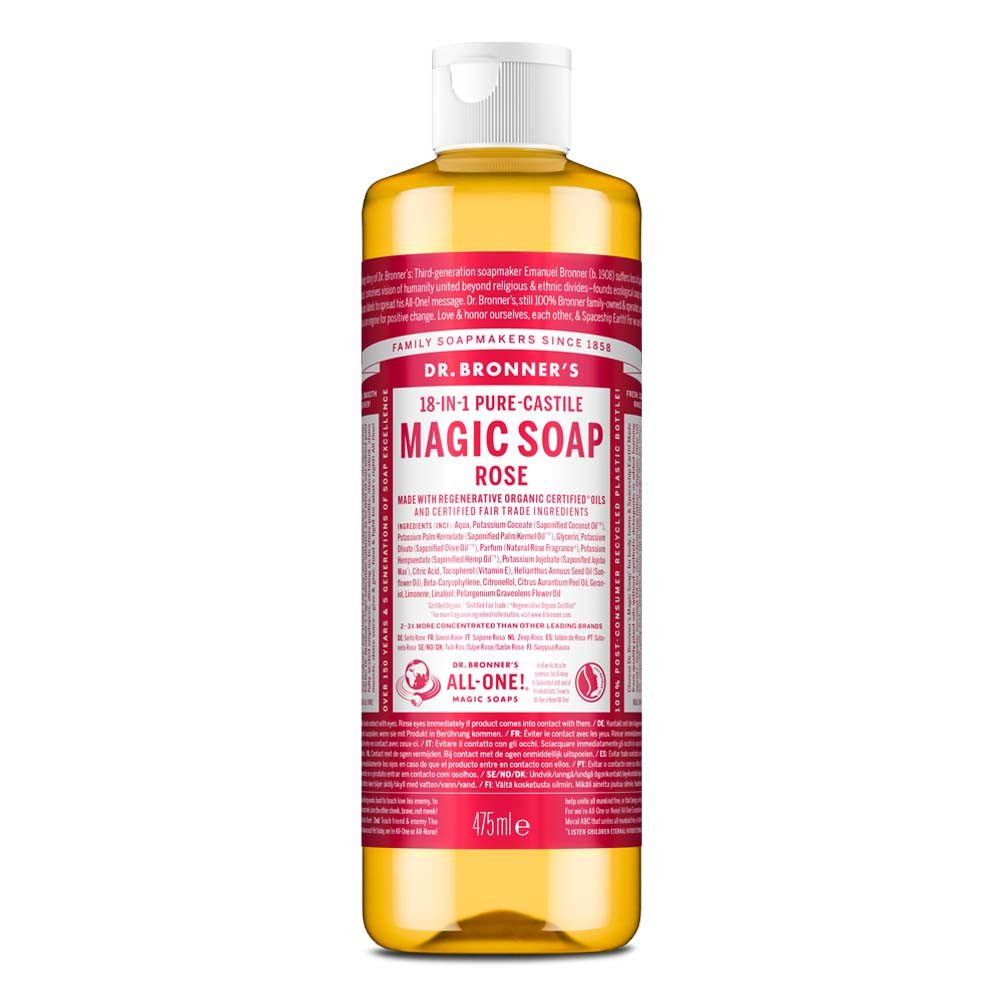 Dr. Bronners Flüssigseife Rose - 18in1 Magic Soap Naturseife 475ml