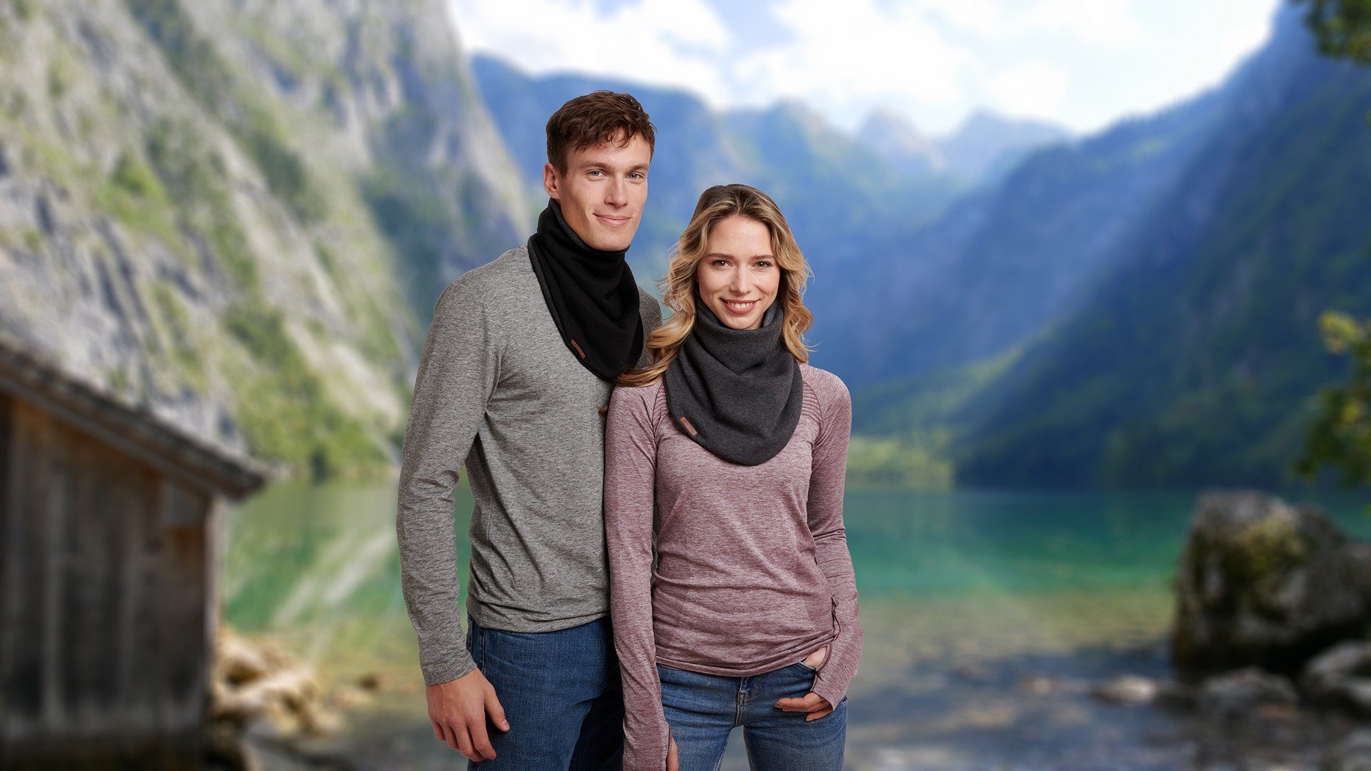 Schlauchtuch Cooles Design in Trendfarben Bandana Halstuch für Damen und Herren Hilltop Polar Multifunktionstuch Fleece 
