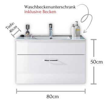 freiraum Waschbeckenunterschrank Splash 80 x 50 x 46 cm (B/H/T)