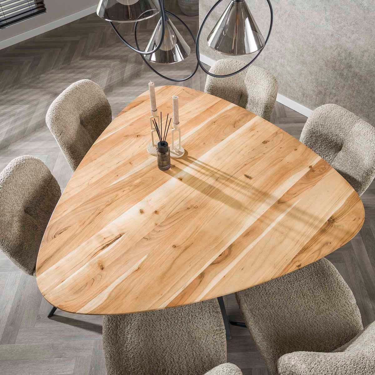 LEVEN Lifestyle Esstisch TRIANGEL Esszimmertisch dreieckige Form massiv, 135 x 135 cm