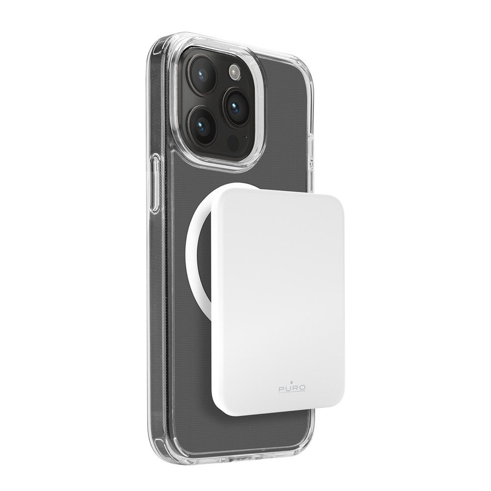 Puro Zusatzakku Reiseakku Magnetakku Powerbank Slim Power Mag 4200 mAh (12, 5, 9 V, 1 St), MagSafe, 15 W kabellos, nur 1 cm flach, USB-C