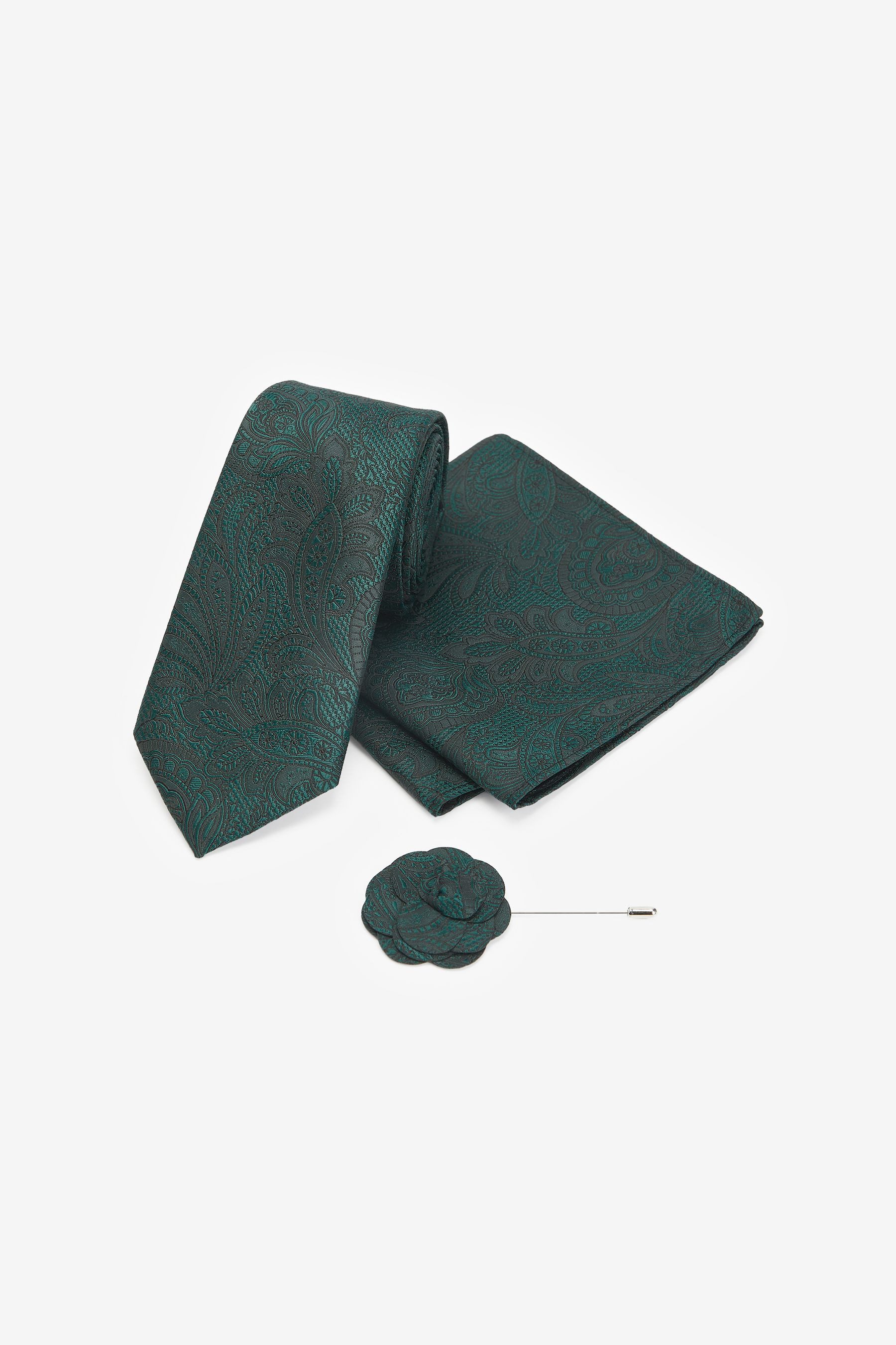 Next Krawatte Paisley-Krawatte, Einstecktuch und Krawattennadel günstig online kaufen