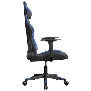 vidaXL Bürostuhl Gaming-Stuhl mit Massagefunktion Schwarz und Blau Kunstleder