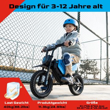 EVERCROSS TECH Elektro-Kindermotorrad EV05M Elektro Motorrad mit 300W Motor, 12 Zoll Luftreifen, MAX 10KM Lange Reichweite, Elektromotorrad für Kinder