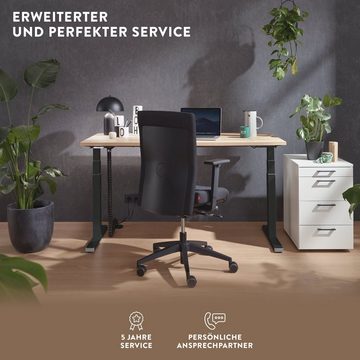 boho office® Schreibtisch Premium Line, elektrisch stufenlos höhenverstellbar in Spacegrau - Made in Germany -