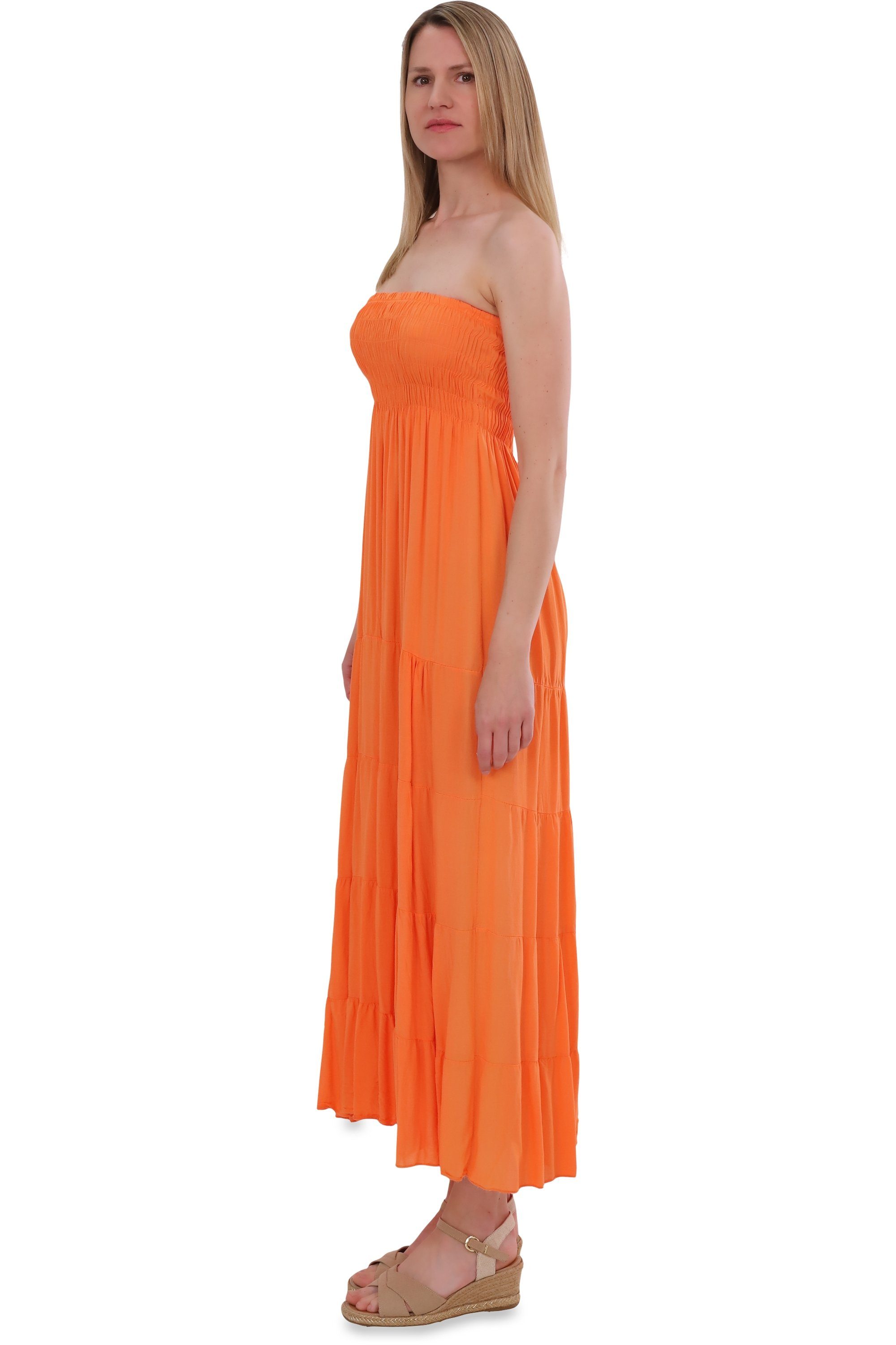 malito more than fashion Bandeaukleid malito Damen Bandeaukleid 4635 figurumspielendes Sommerkleid Strandkleid Einheitsgröße