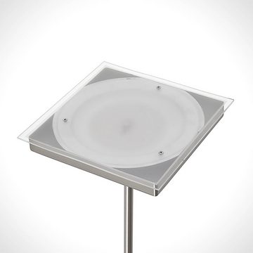 Lindby LED Deckenfluter Sumani, dimmbar, LED-Leuchtmittel fest verbaut, warmweiß, Modern, Metall, Glas, Kunststoff, nickel satiniert, 2 flammig, inkl.