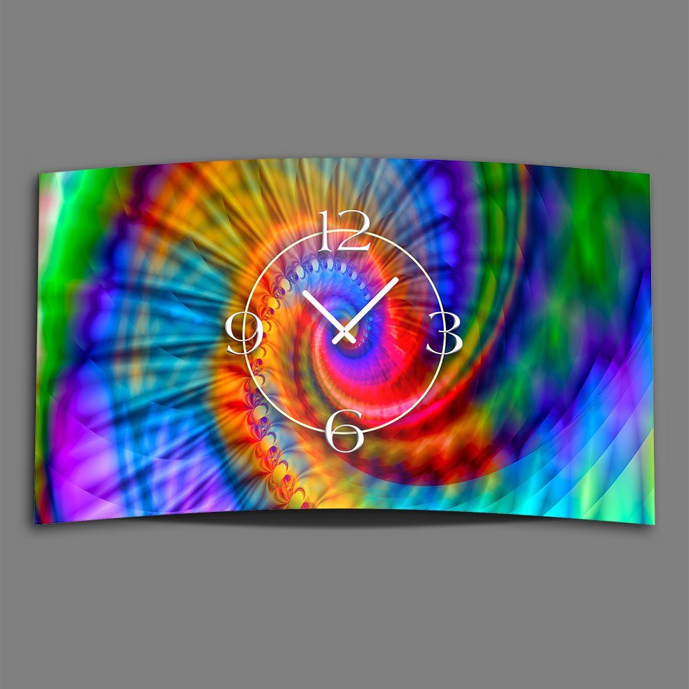 Regenbogen modernes (Einzigartige 3D-Optik Wanduhren Design Wanduhr Wanduhr Alu-Dibond) dixtime 4mm Designer aus Psychodelic