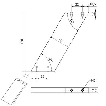 SO-TECH® Tischaufsatz Barkonsole COUNTER aus Aluminium Höhe 178 mm, (1-St), aus Aluminium Höhe 178 mm